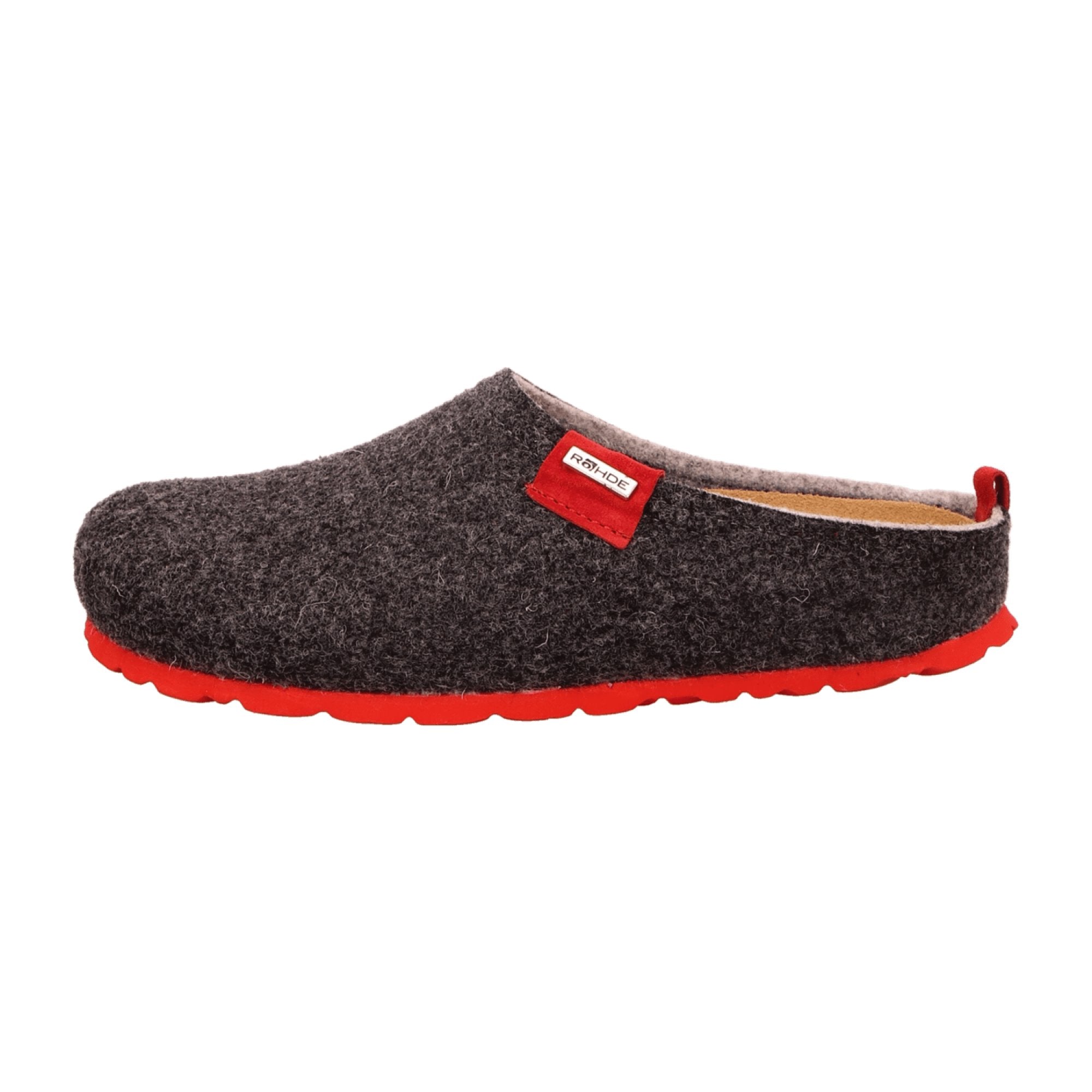 Rohde Napoli D Women's Gray Slip-On Shoes with Red Sole Warm Lined