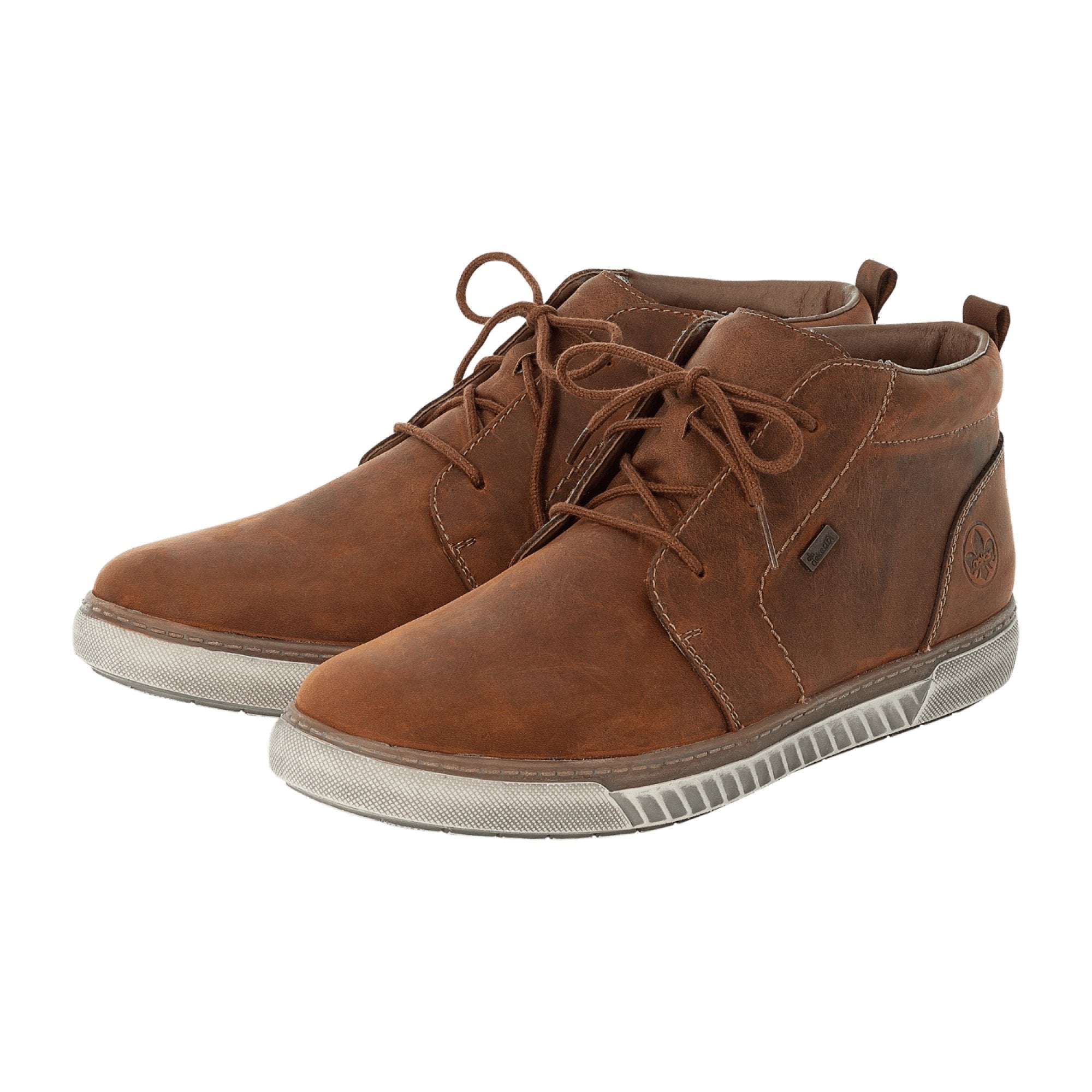 Rieker Brown Men's Lace-Up Ankle Boots Synthetic Fall Winter Casual Shoes