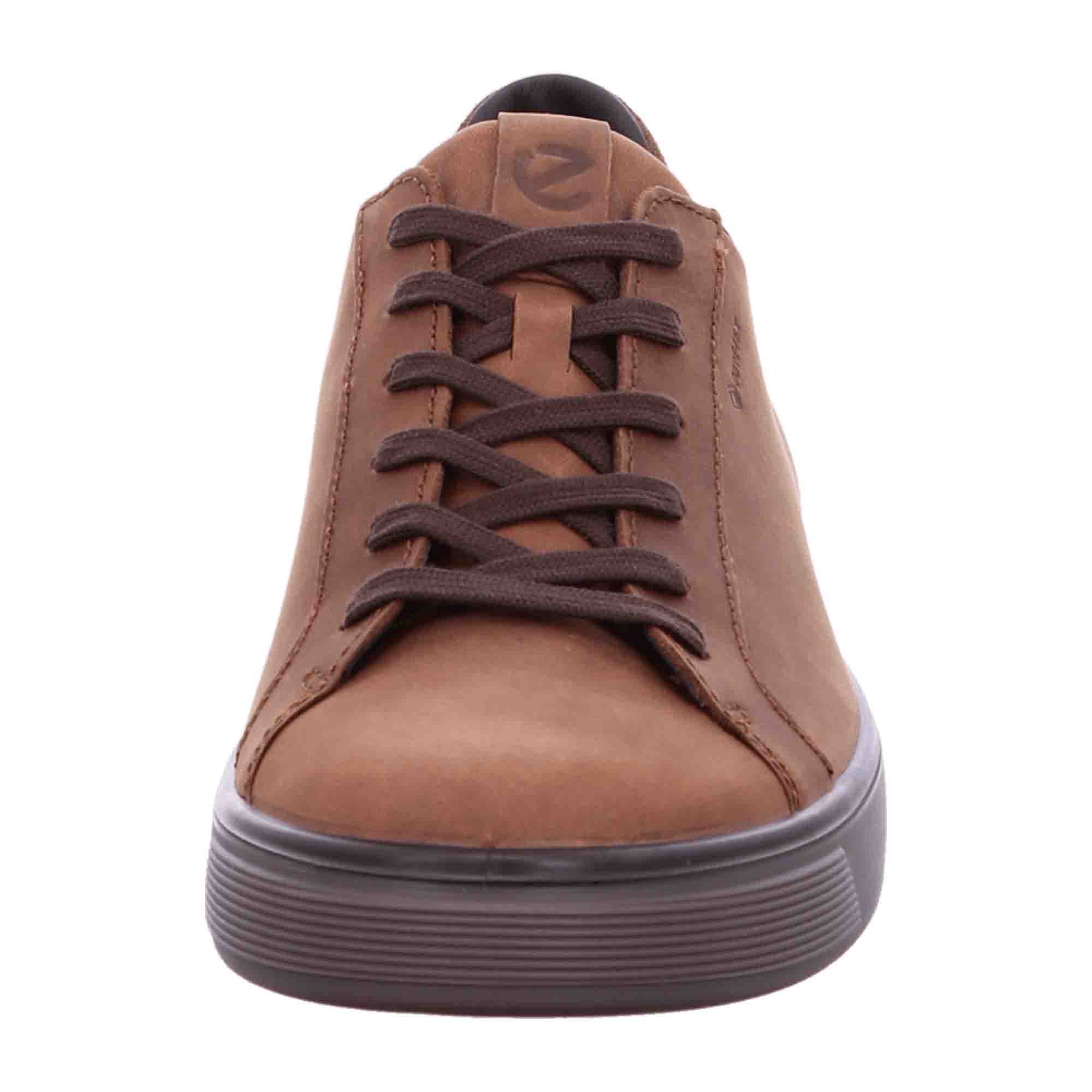 Ecco Street Tray Men's Casual Brown Leather Shoes - Stylish & Durable