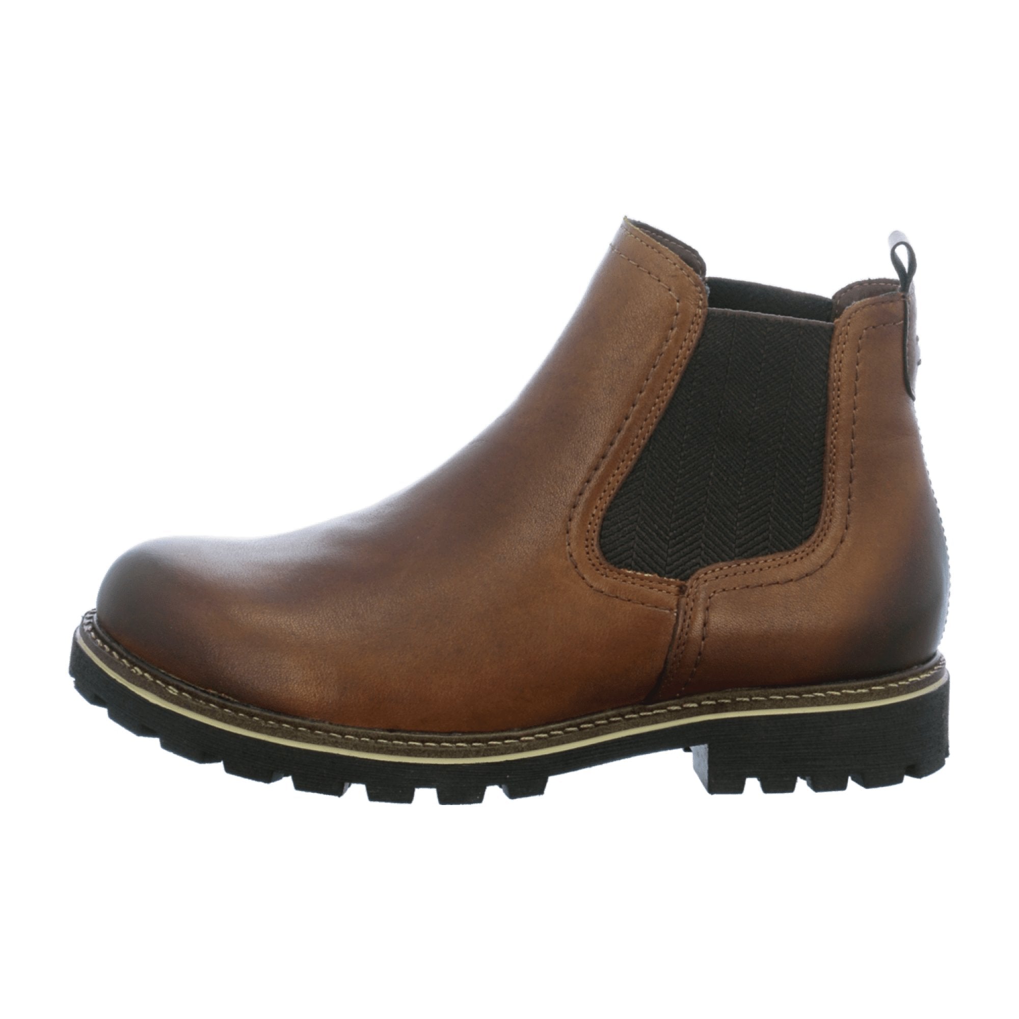 Remonte Brown Leather Chelsea Boots for Women with Lining and Elastic Sides