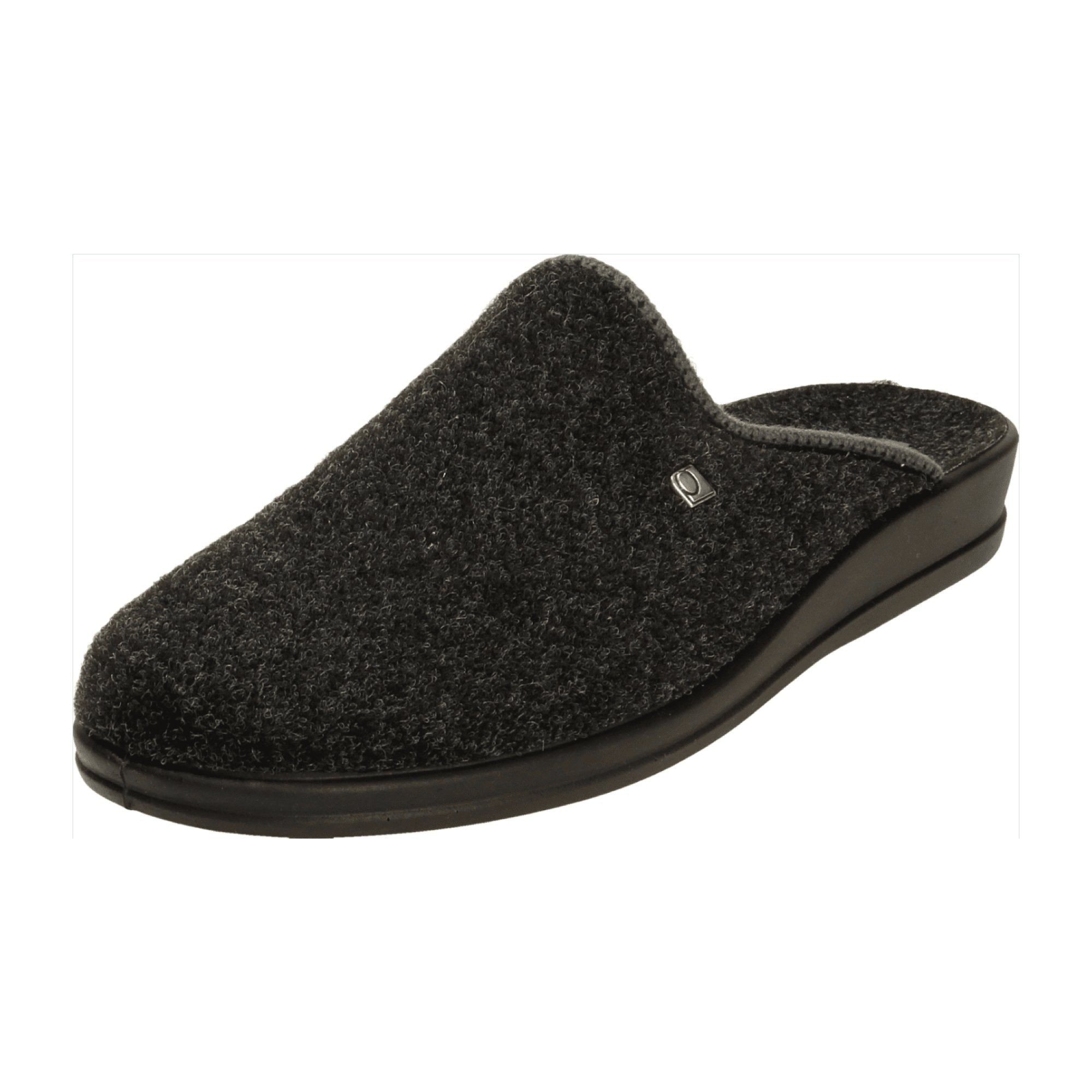 Rohde Men's Black House Slippers Warm Lined Textile Slip-On Shoes