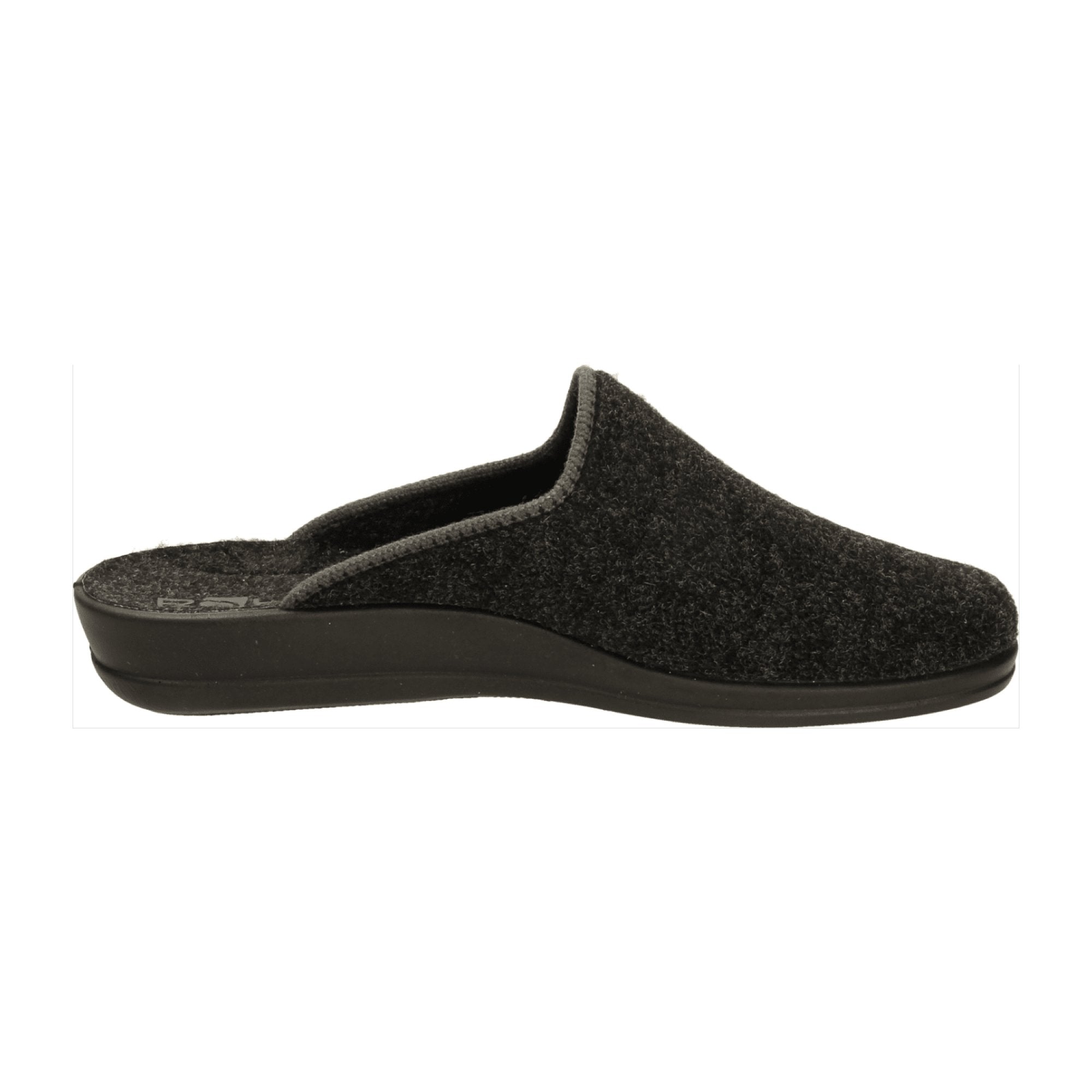 Rohde Men's Black House Slippers Warm Lined Textile Slip-On Shoes