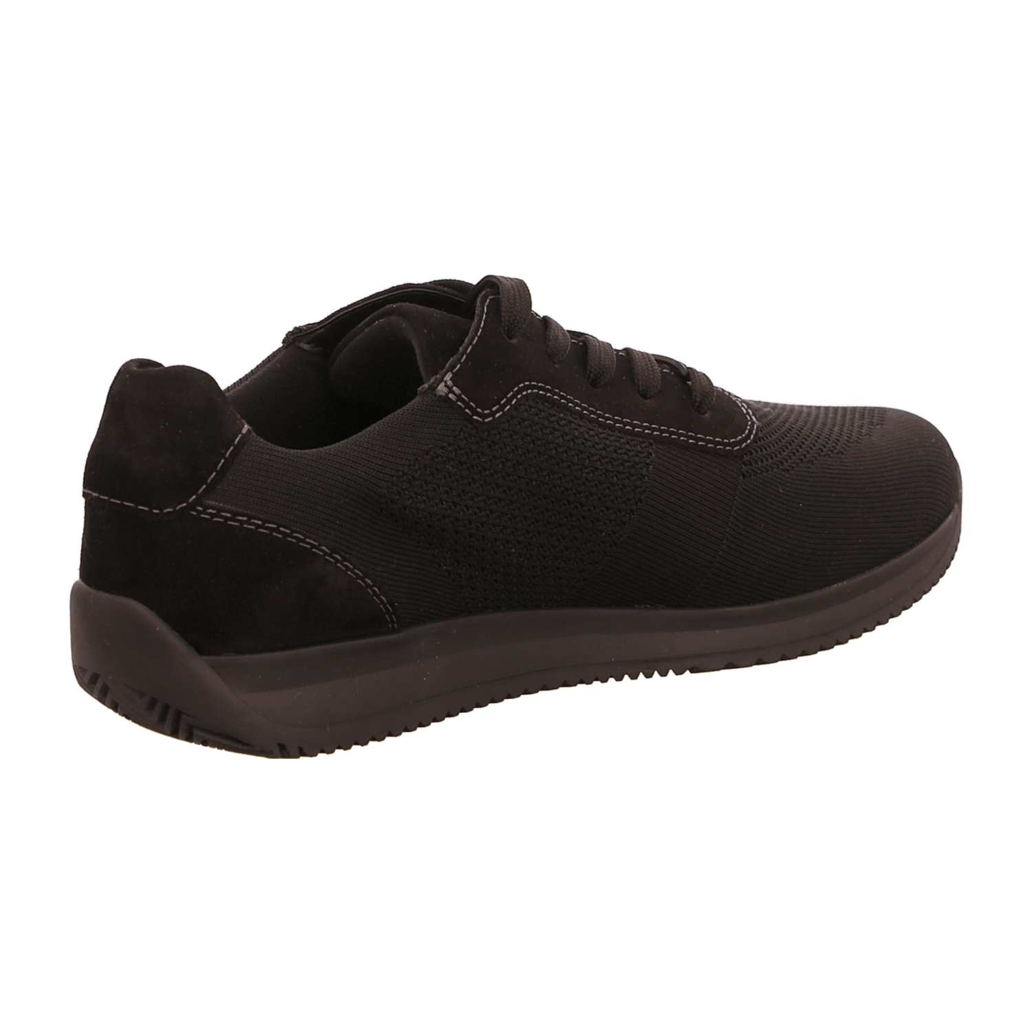 ARA Lisboa Men's Sneakers in Black Nubuck Leather with Lace-Up Closure and Round Toe