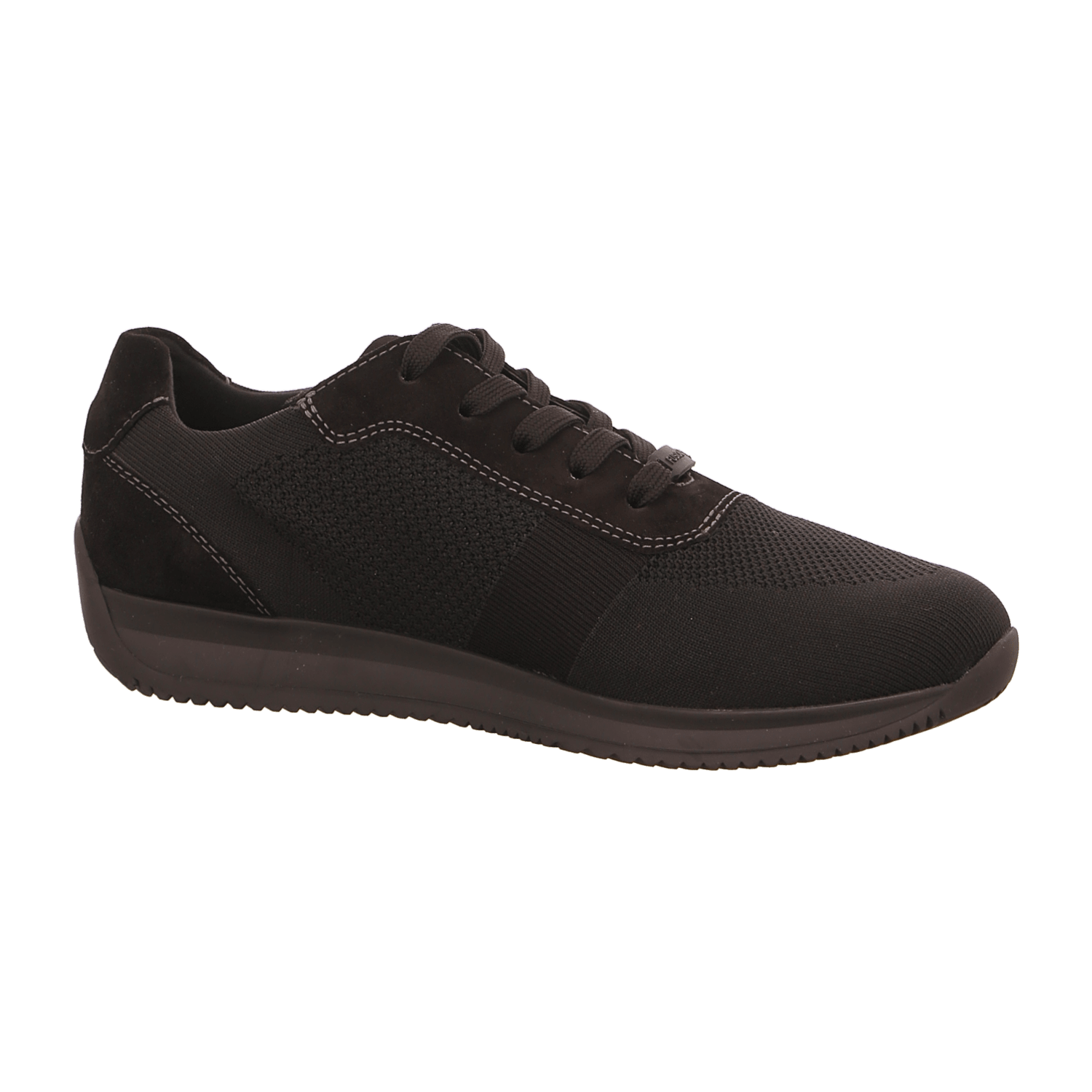 ARA Lisboa Men's Sneakers in Black Nubuck Leather with Lace-Up Closure and Round Toe