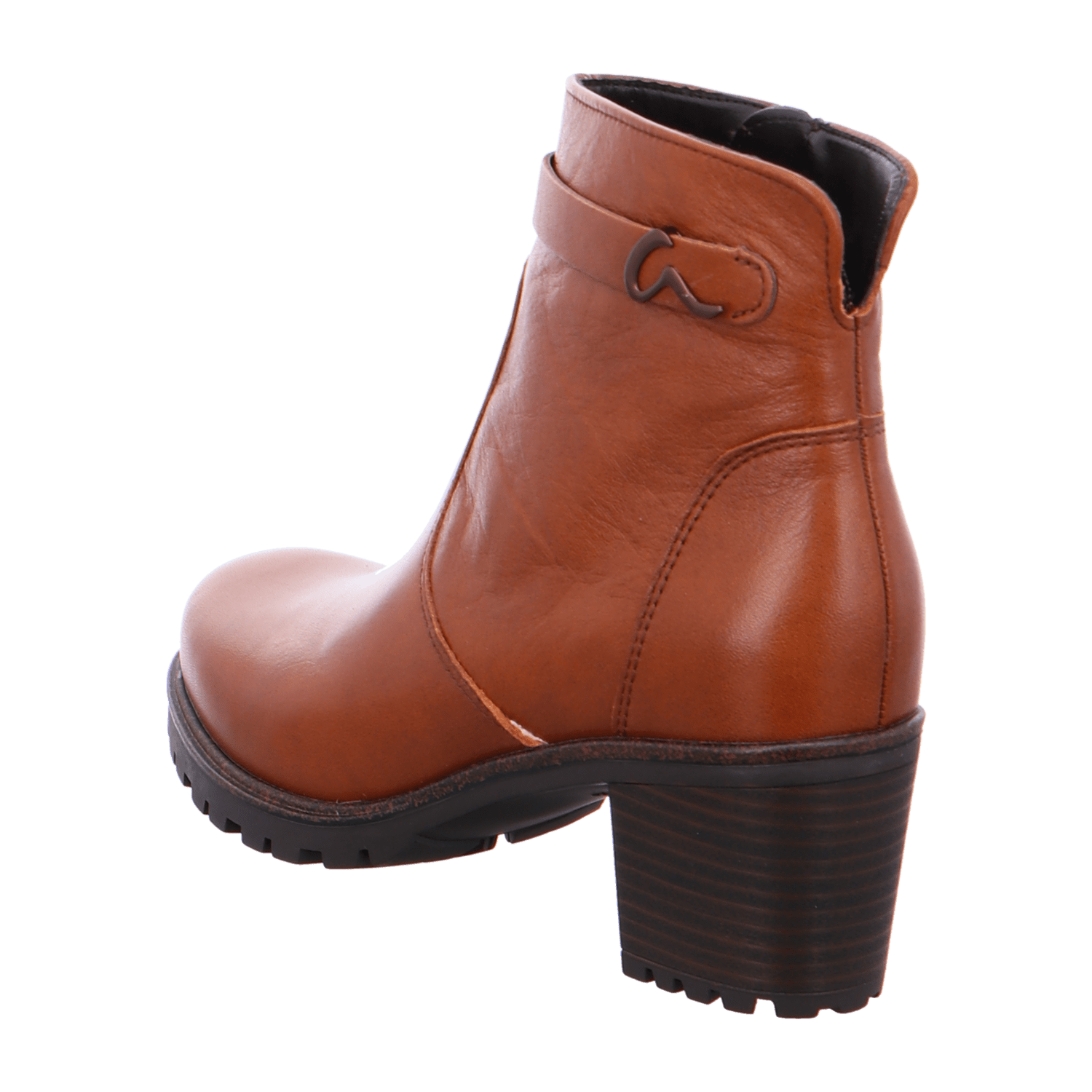 ARA MANTOVA Women's Leather Ankle Boots with Zipper, Classic Brown