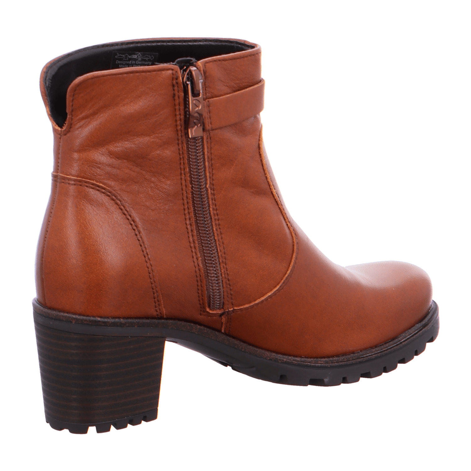 ARA MANTOVA Women's Leather Ankle Boots with Zipper, Classic Brown