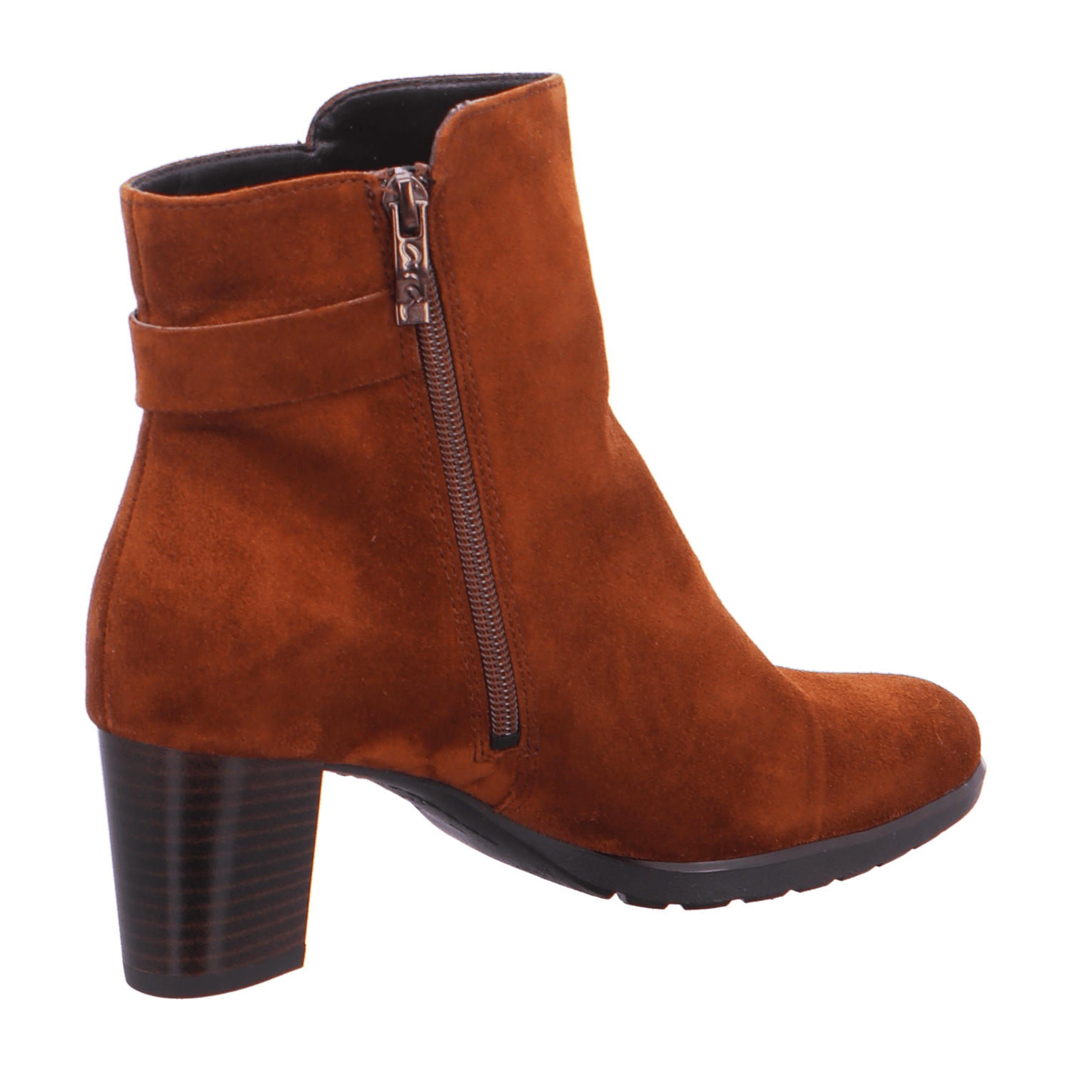 ARA ORLY Women's Ankle Boots Brown Full-Grain Leather Classic Zipper Round Toe