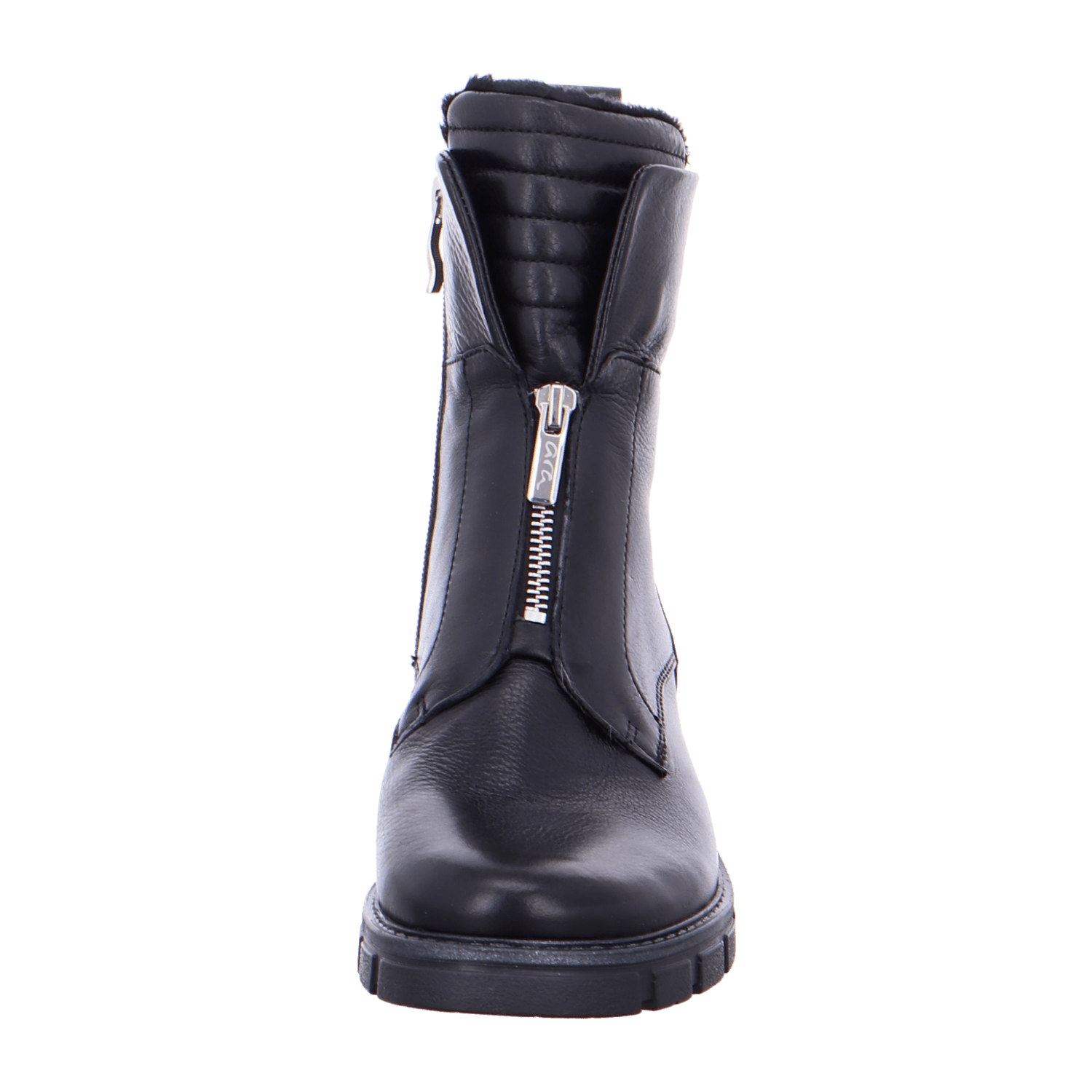 ARA DOVER DOVER Women's Ankle Boots in Black Smooth Leather with Zipper and Warm Lining