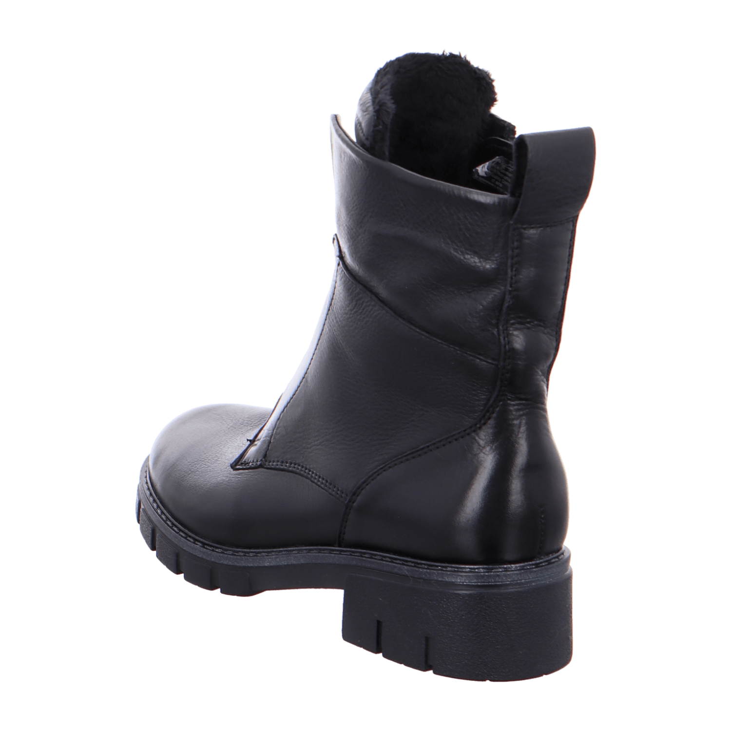 ARA DOVER DOVER Women's Ankle Boots in Black Smooth Leather with Zipper and Warm Lining