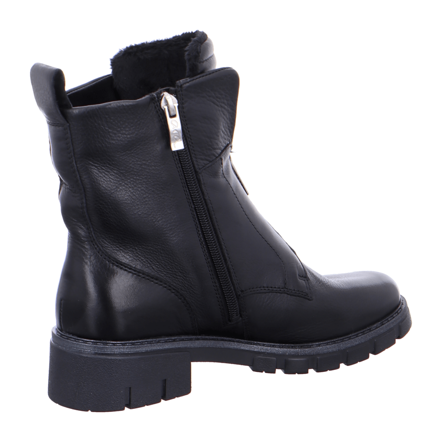 ARA DOVER DOVER Women's Ankle Boots in Black Smooth Leather with Zipper and Warm Lining