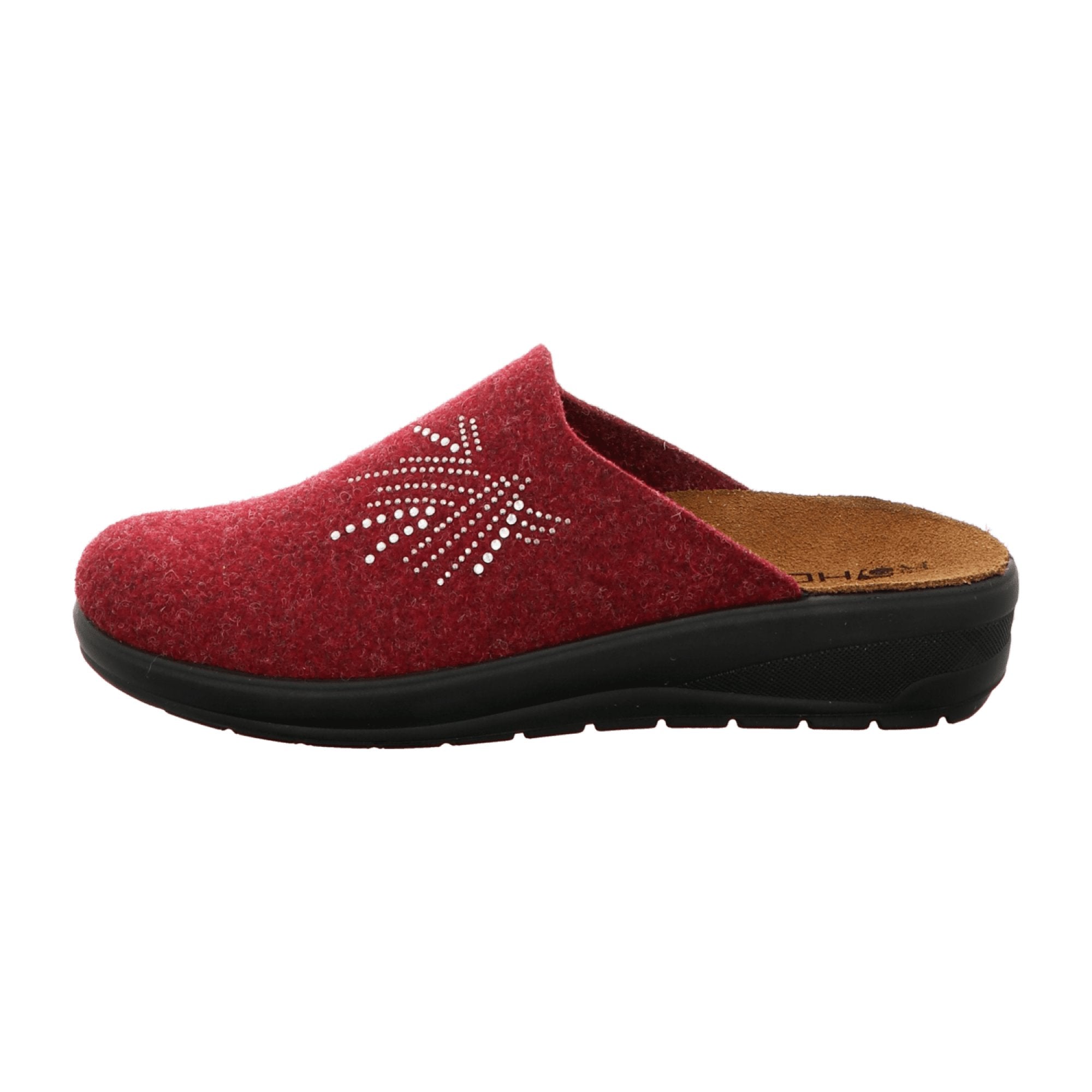 Rohde Red Women's Slip-On House Shoes with Removable Insole and Wedge Heel