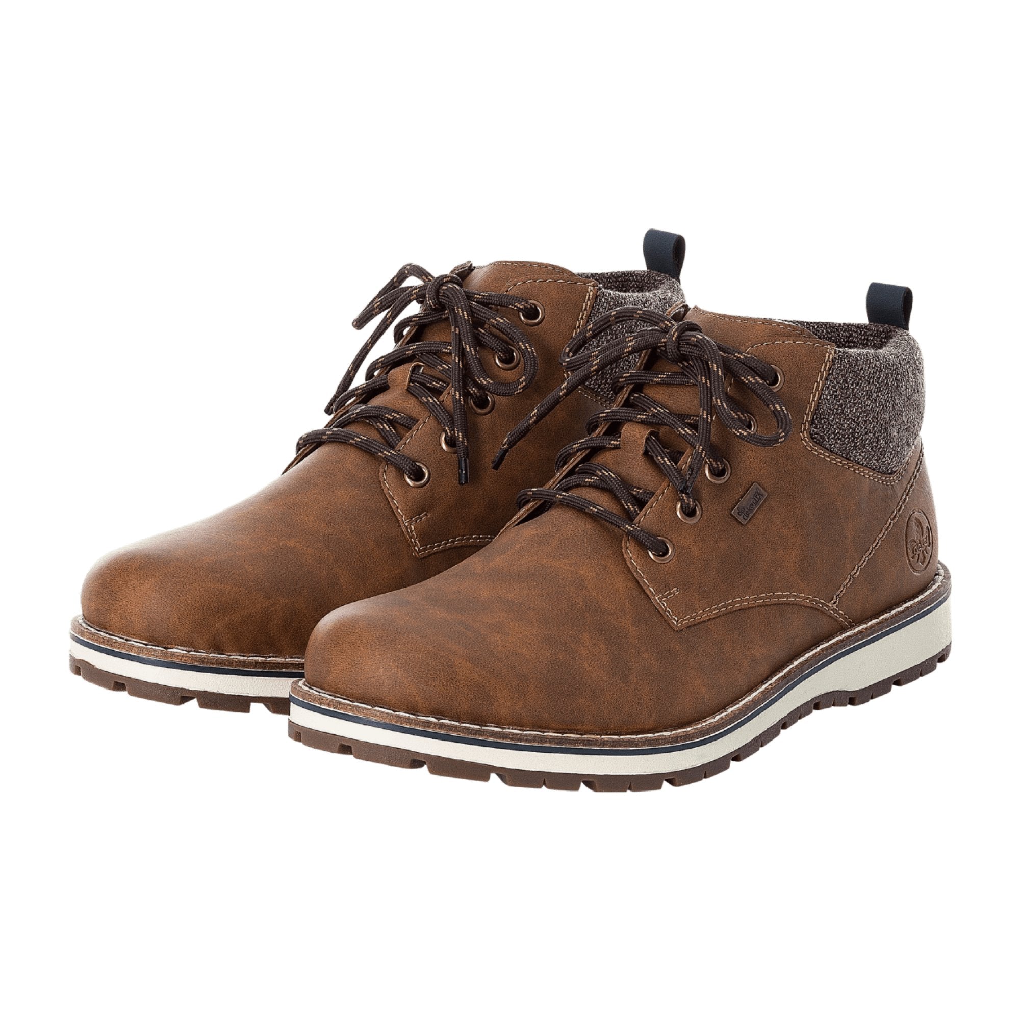 Rieker Men's Brown Boots with Wool Lining and Rieker Tex Waterproof Membrane