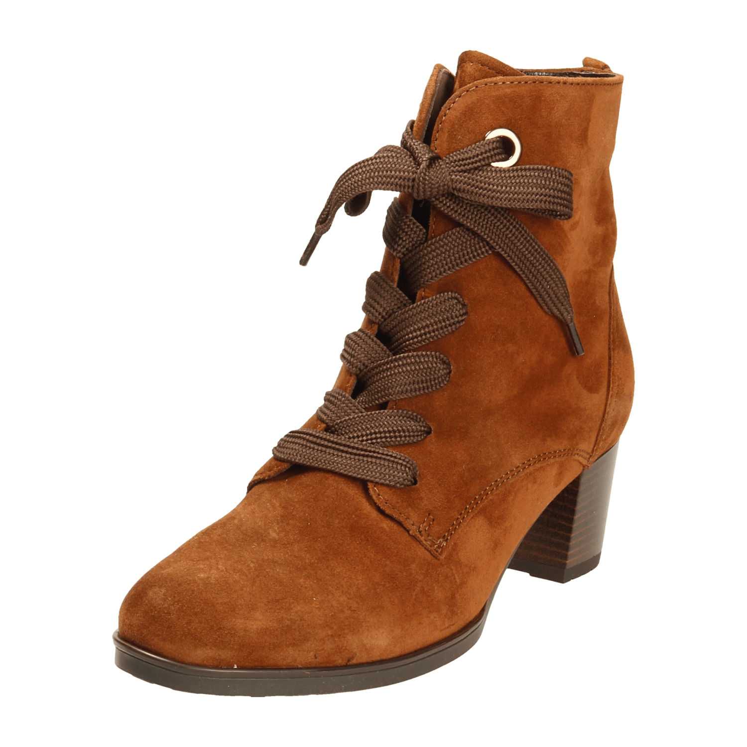 ARA FLORENZ FLO Women's Ankle Boots in Brown Full-Grain Leather, Classic Zip, Warm Lined
