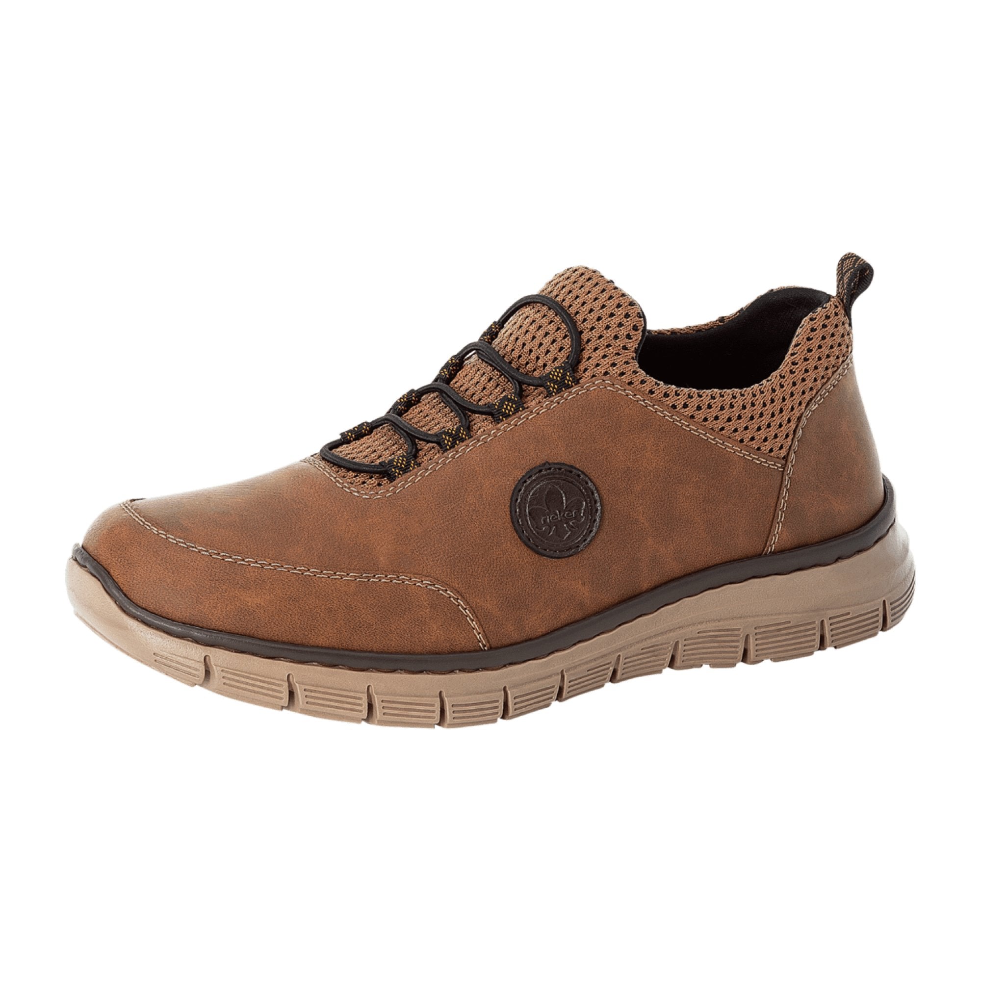 Rieker Men's Brown Slip-On Shoes Comfortable Wide Fit Synthetic Upper