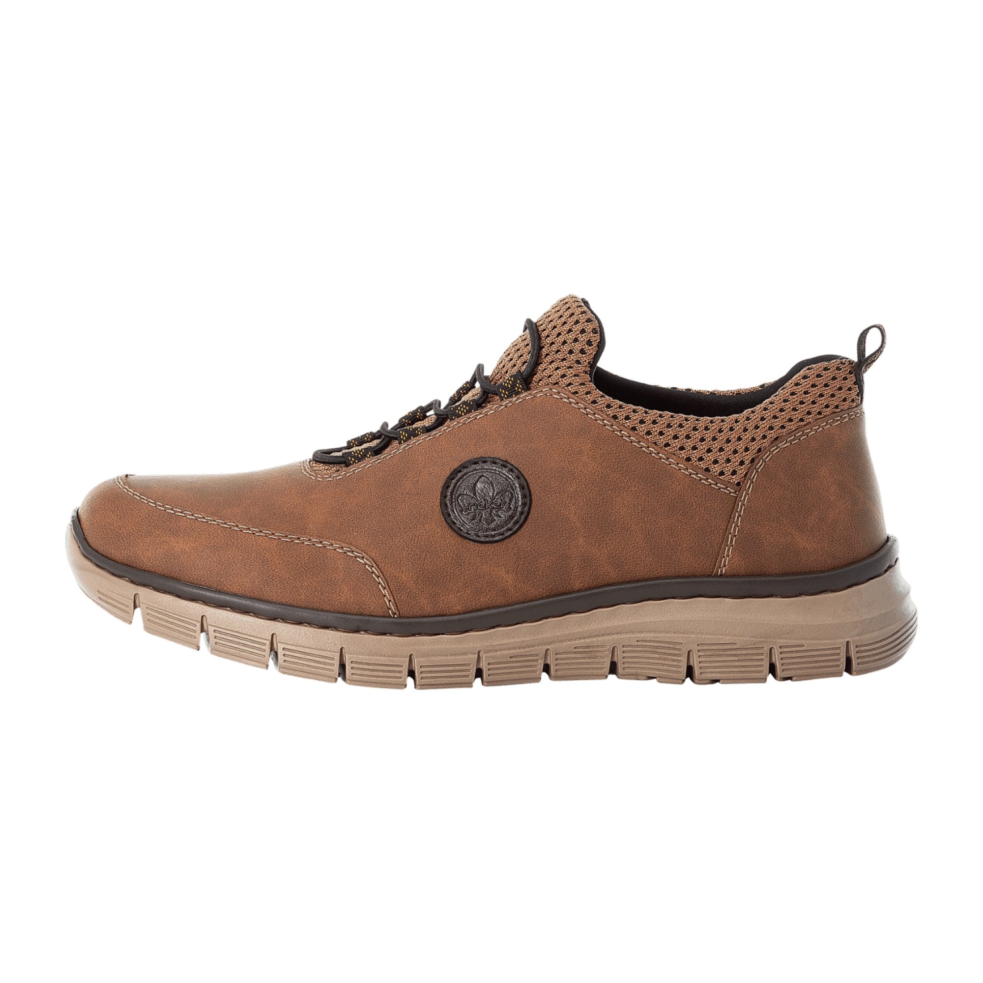 Rieker Men's Brown Slip-On Shoes Comfortable Wide Fit Synthetic Upper