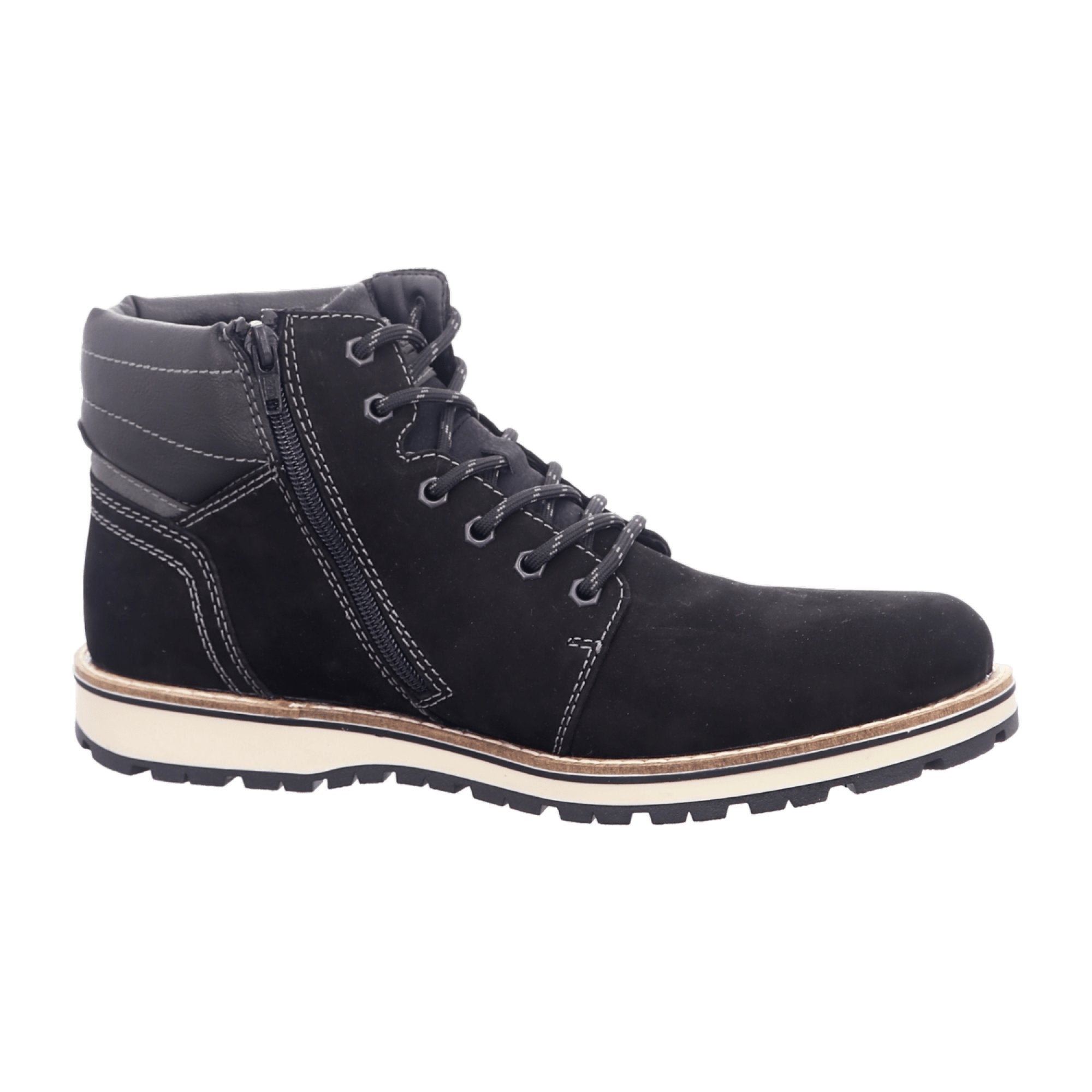 Rieker Men's Black Lace-Up Ankle Boots, Comfortable Casual Fall/Winter Shoes