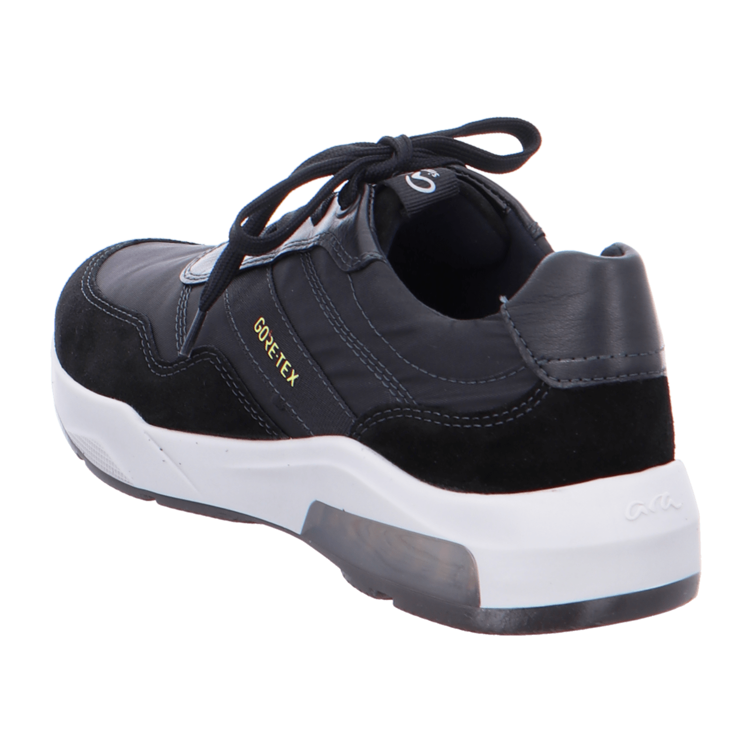 ARA LOS ANGELES Men's Cotton Lace-Up Shoes Black Round Toe Rubber Sole