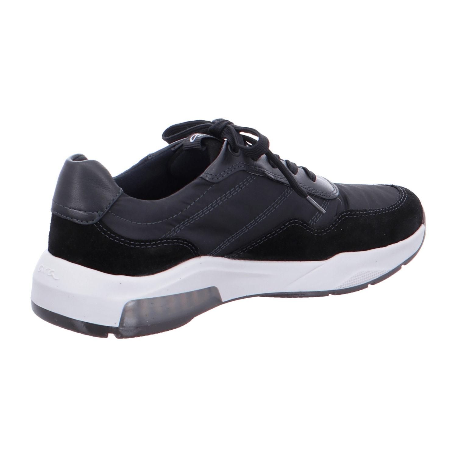 ARA LOS ANGELES Men's Cotton Lace-Up Shoes Black Round Toe Rubber Sole
