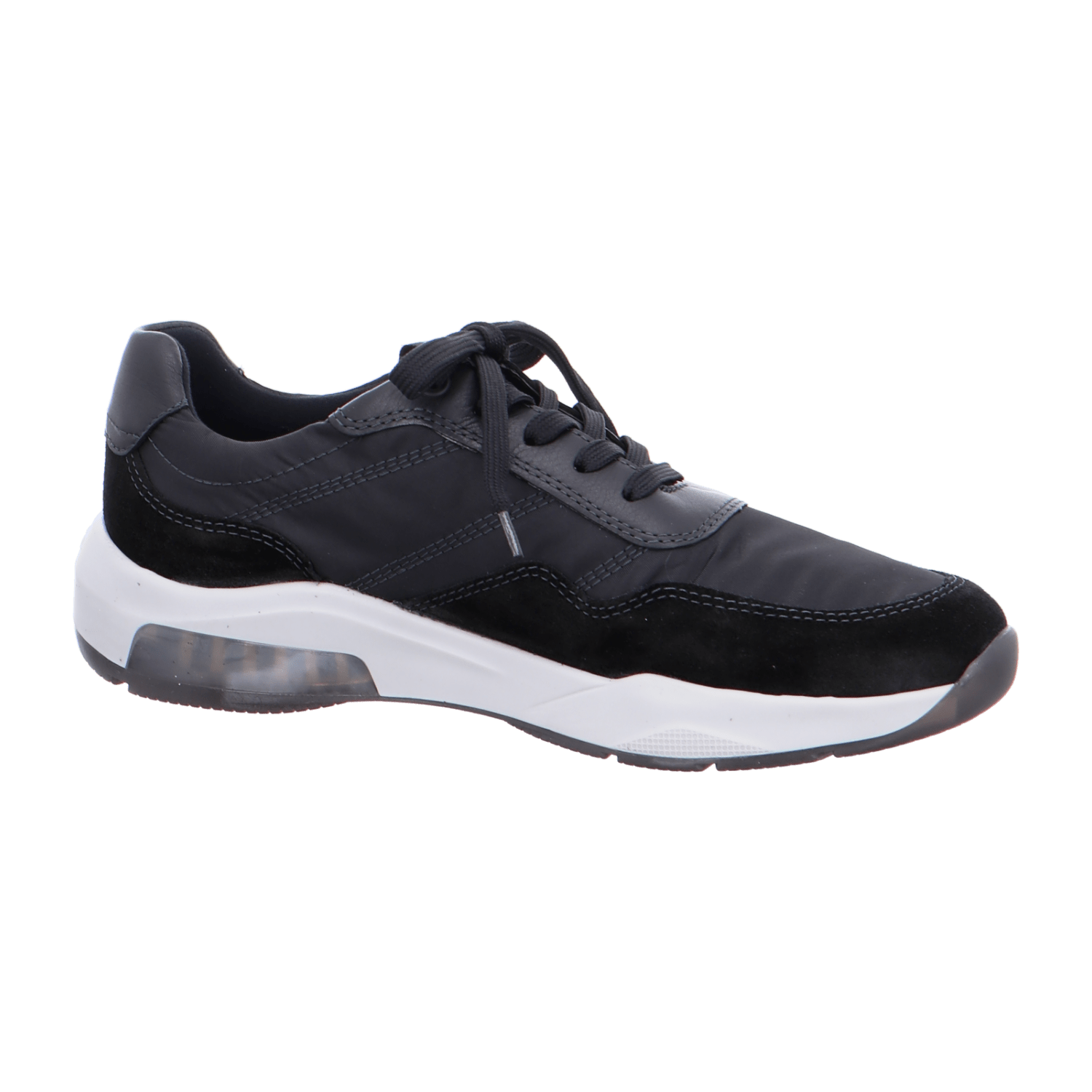 ARA LOS ANGELES Men's Cotton Lace-Up Shoes Black Round Toe Rubber Sole