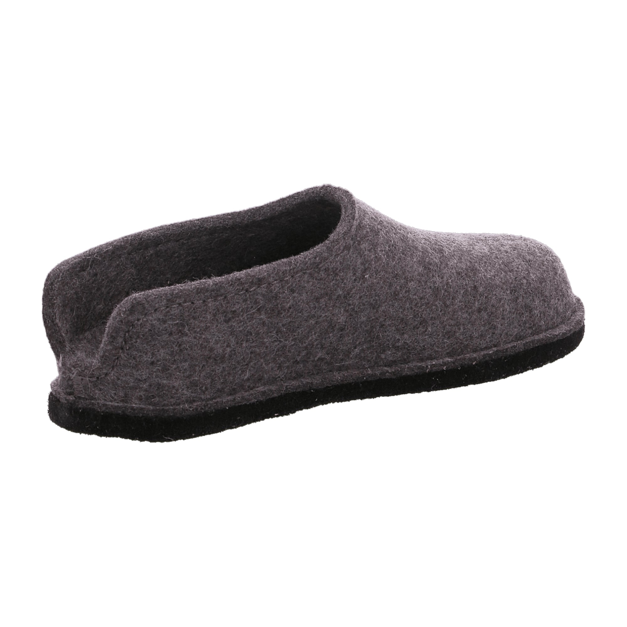 Haflinger Flair Smily Men's Slippers - Stylish Grey Wool Comfort