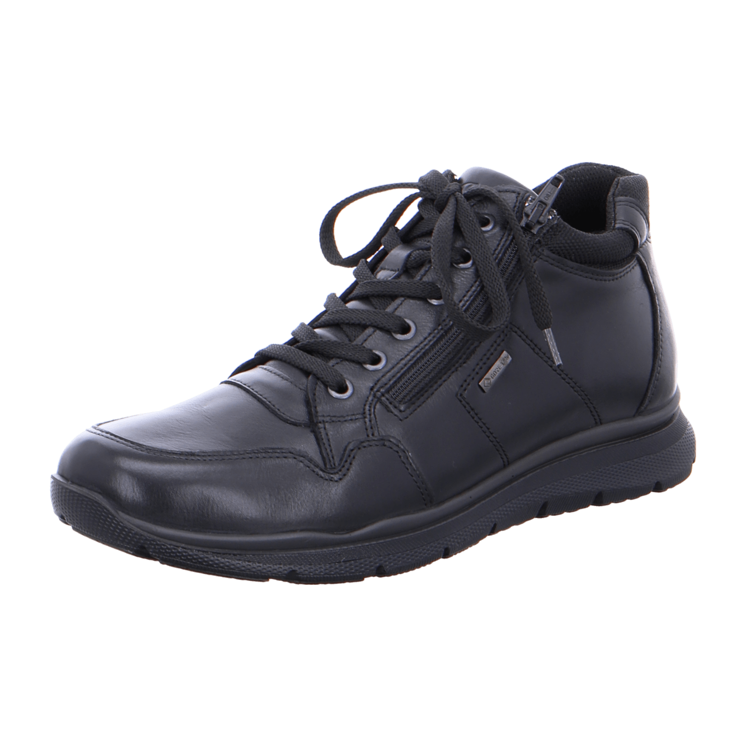 ARA BENJO Men's Classic Black Smooth Leather Lace-Up Shoes