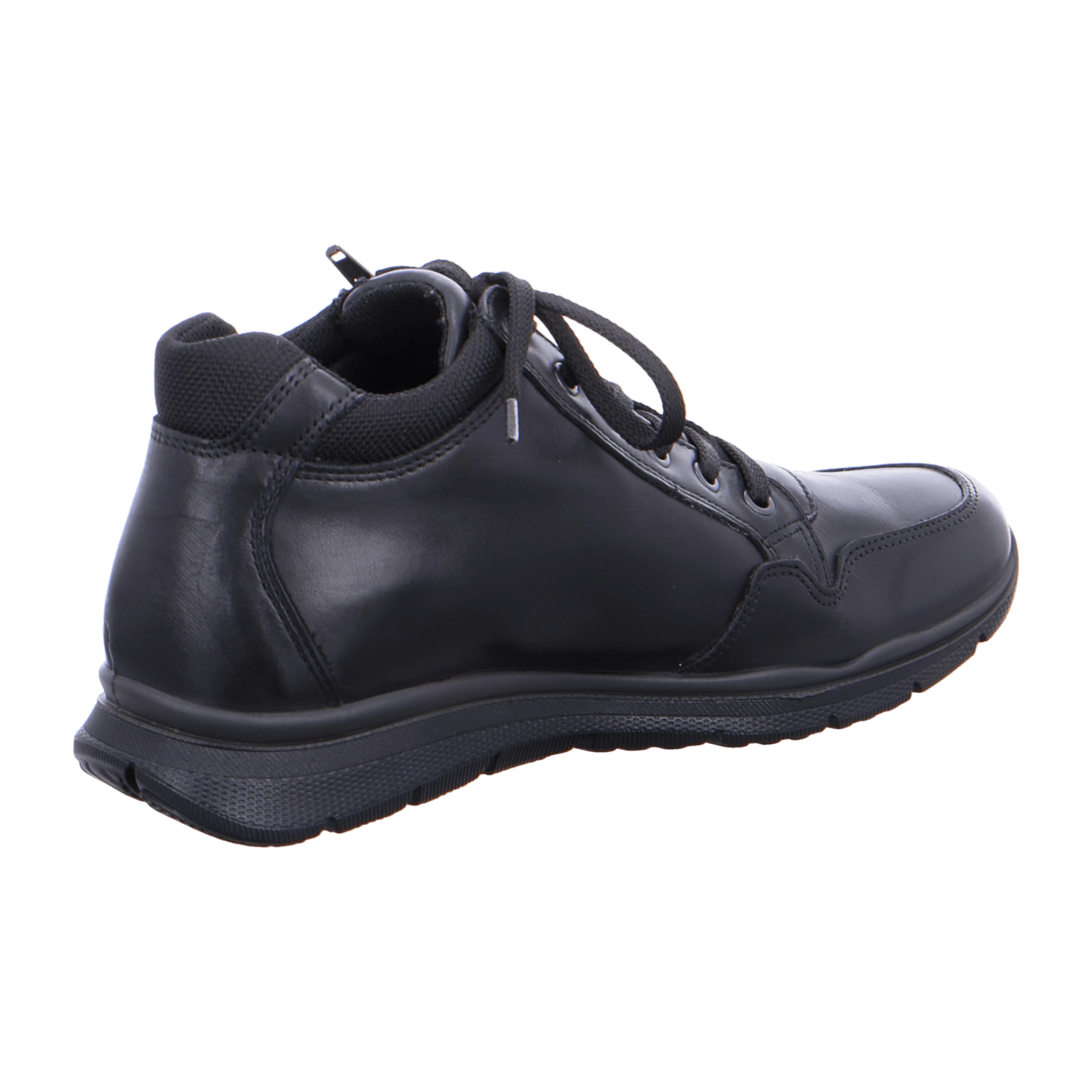 ARA BENJO Men's Classic Black Smooth Leather Lace-Up Shoes