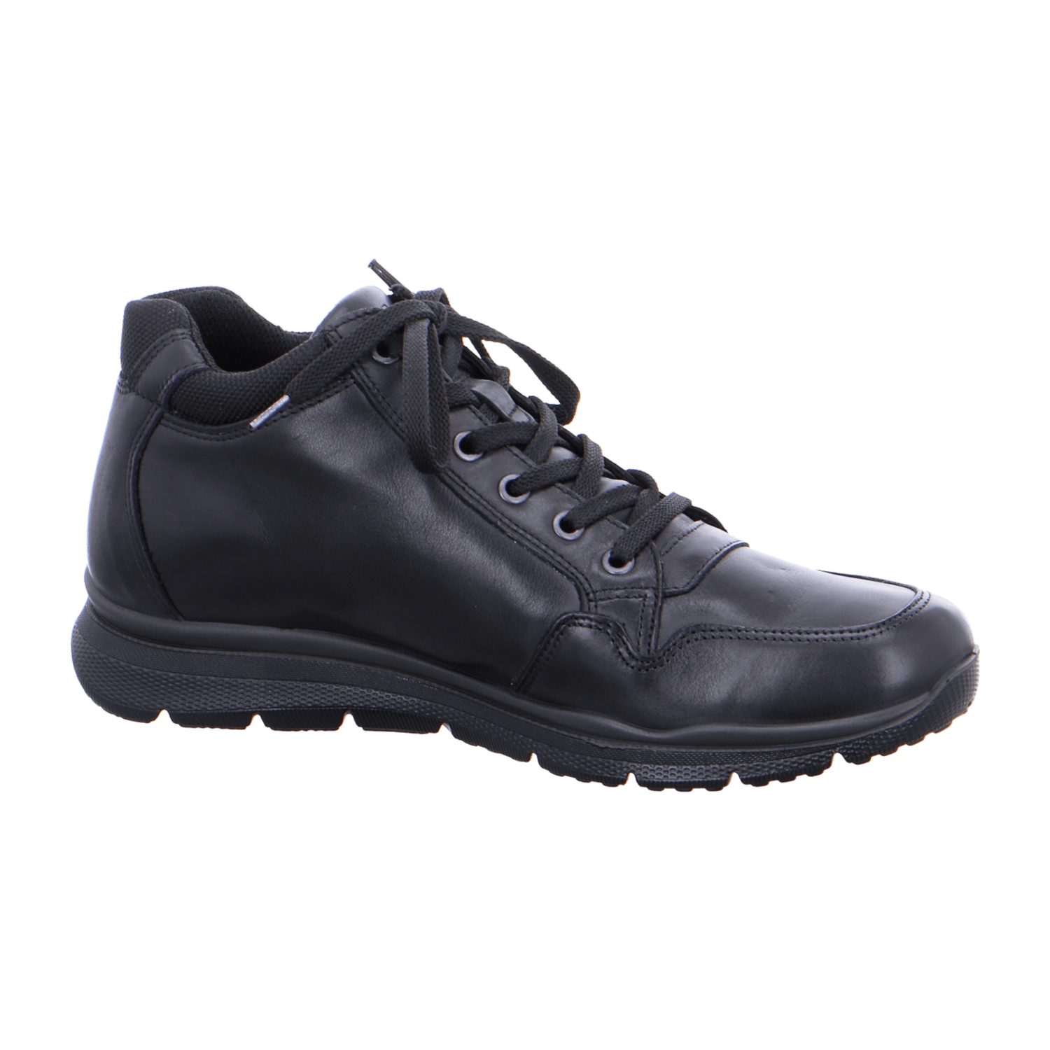 ARA BENJO Men's Classic Black Smooth Leather Lace-Up Shoes