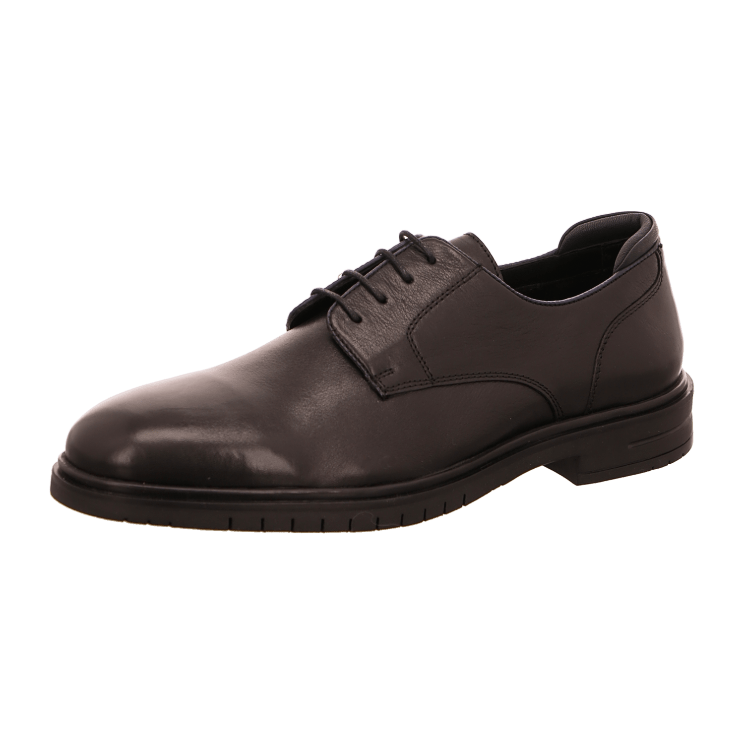 ARA Henry Men's Oxford Shoes in Smooth Leather, Black with Rubber Sole and Leather Lining