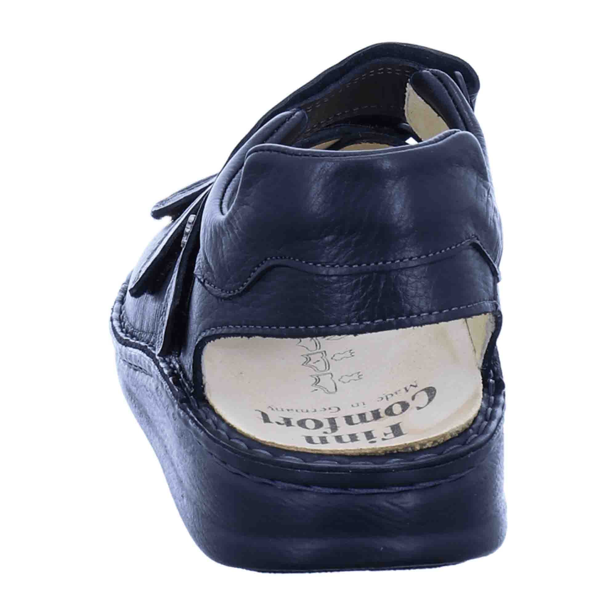 Finn Comfort Tunis Men's Sandals - Comfortable Black Leather Sandals with Adjustable Straps and Orthopedic Support