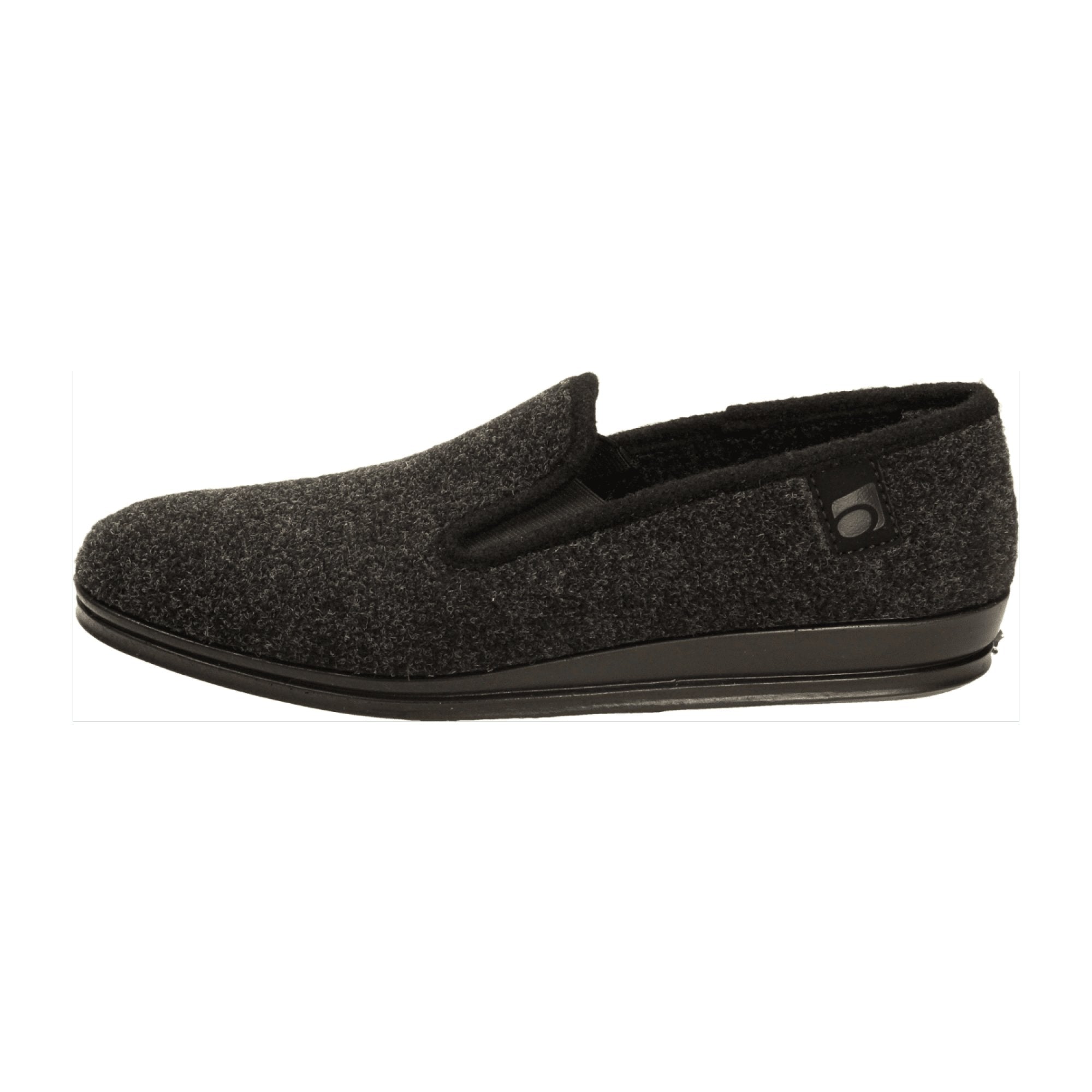 Rohde Lillestrom Men's Black Slip-On Felt Shoes Warm Lined for Fall Winter