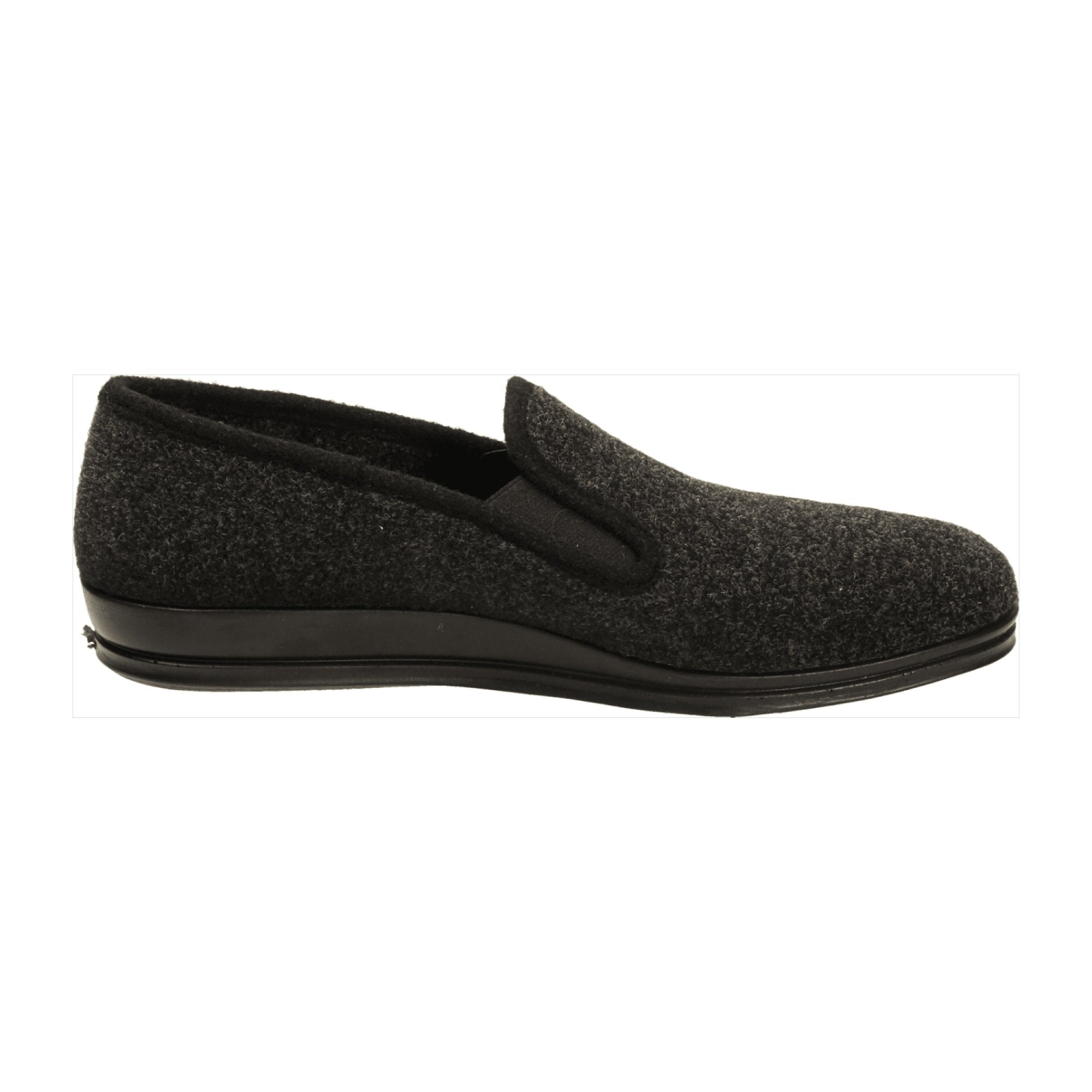 Rohde Lillestrom Men's Black Slip-On Felt Shoes Warm Lined for Fall Winter