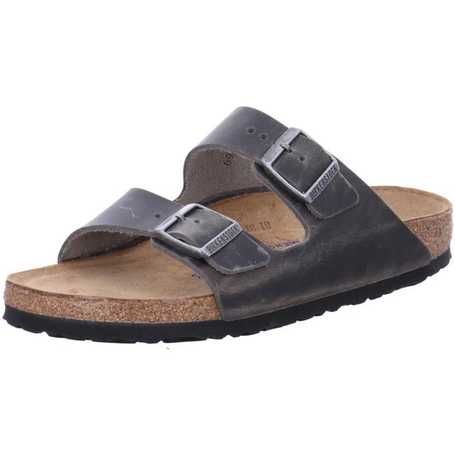 Birkenstock Arizona Mens Womens Sandals Slides Shoes Leather Iron SFB grey narrow - Bartel-Shop
