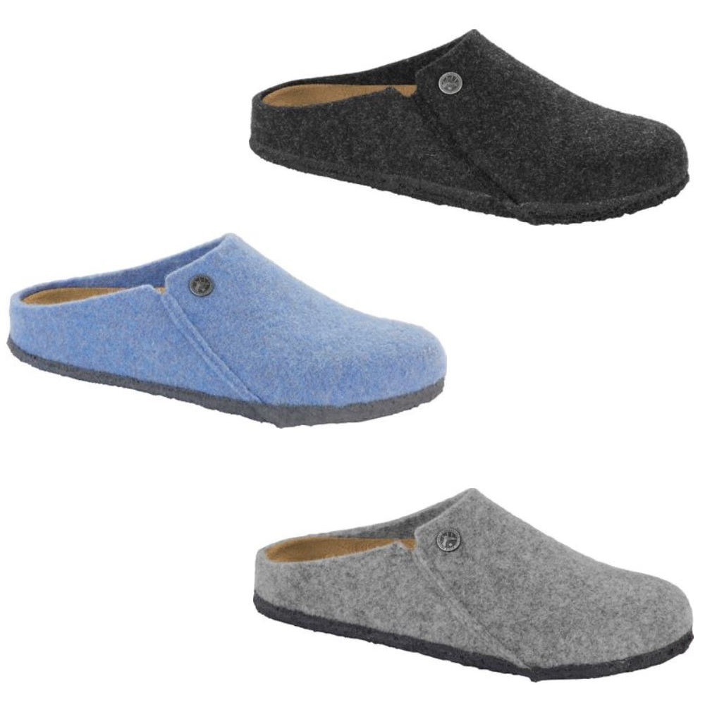 Birkenstock Zermatt Rivet anthracite Clogs Mules Slippers Sandals Felt Wool New - Bartel-Shop