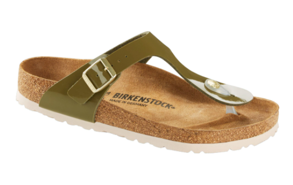 Birkenstock Gizeh Toe Separator Regular khaki Green Patent - Bartel-Shop