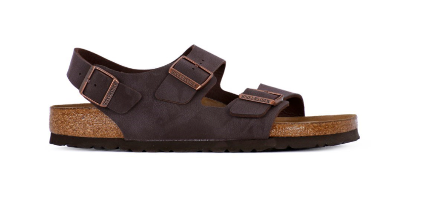 Birkenstock sandals Milano Leather Habana Brushed Nubuck narrow Ankle Strap - Bartel-Shop