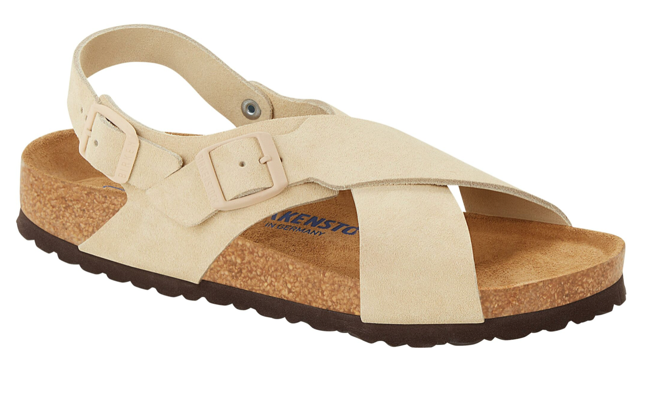 Birkenstock Tulum Almond Suede Leather SFB Slingback Ankle Strap Sandals 39 W8