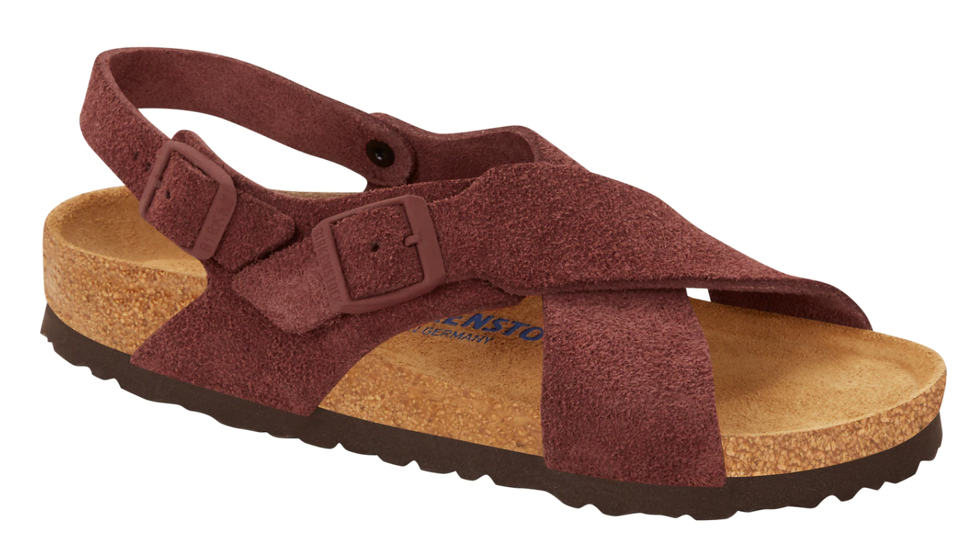 Birkenstock Tulum Chocolate Almond Suede Leather SFB Slingback Ankle Strap Sandals - Bartel-Shop