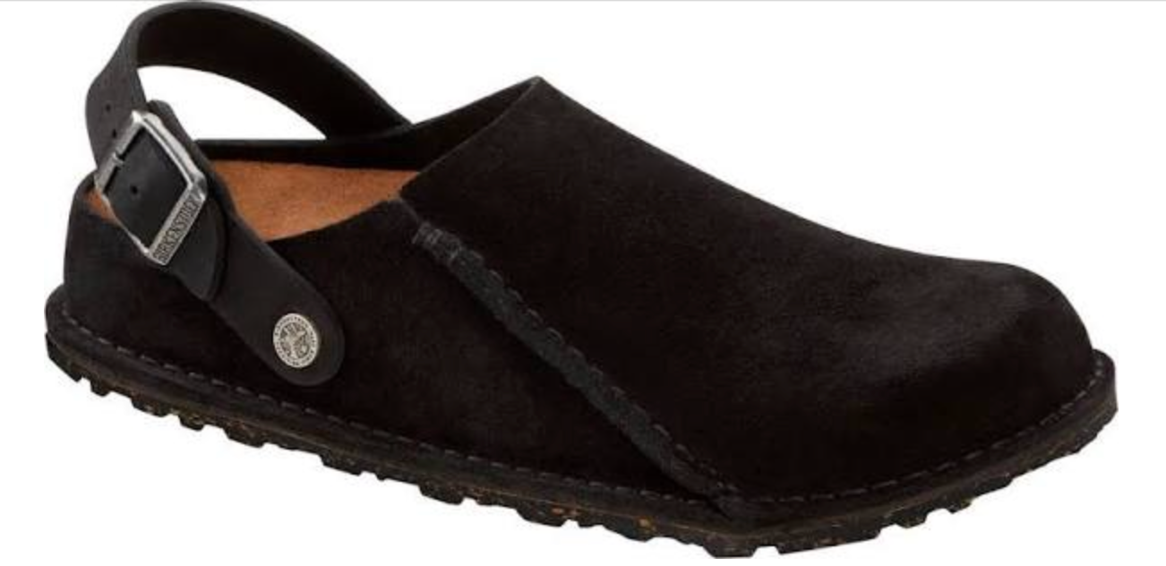 Birkenstock Lutry Premium Suede Leather Clogs Mules Slippers Black Slingback 38 7