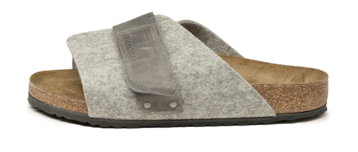 Birkenstock Zuerich Boston Kyoto Leather Felt Clogs Mules Gray Grey Slippers adult - Bartel-Shop