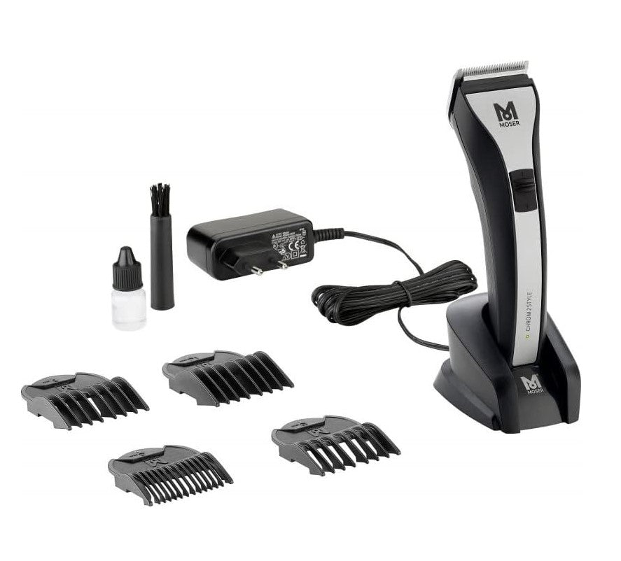 MOSER Chrom2Style Cordless Professional Hair Beard  Clipper Steel Trimmer Shaver Barber