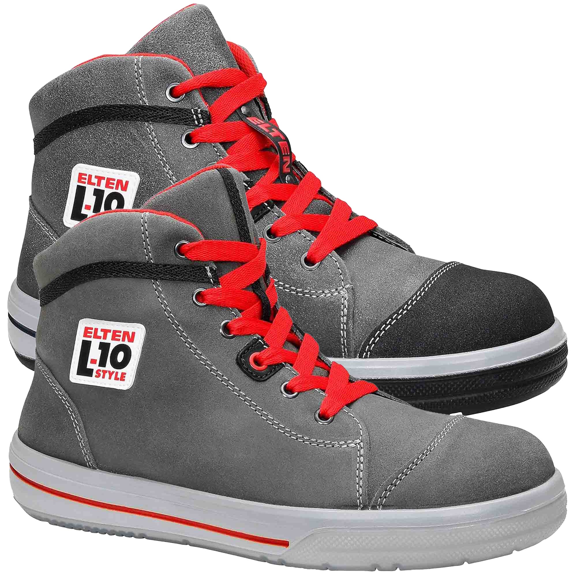 ELTEN Vintage Mid ESD S3 Steel Toe Cap Safety Boots Shoes Leather Pirate black grey