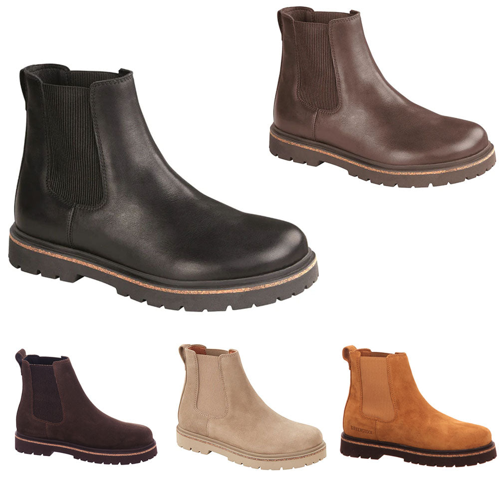 Birkenstock Highwood Leather Suede Chelsea Boots women shoes Black Brown - Bartel-Shop