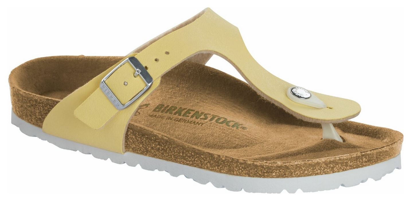 BIRKENSTOCK Gizeh Brushed Vanilla Yellow Flip Flops Thongs regular VEGAN - Bartel-Shop