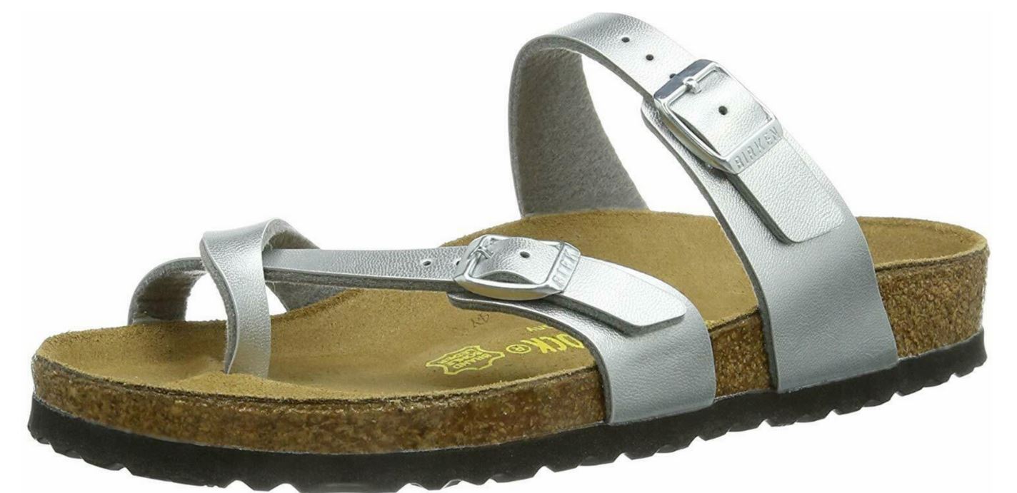 Birkenstock Mayari Silver Birko Flor Thongs Sandals regular - Bartel-Shop