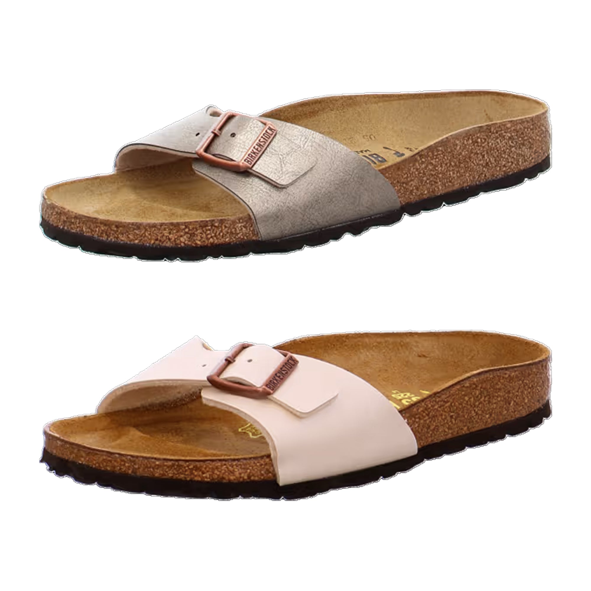 Birkenstock Madrid BF Mules Graceful Taupe Pearl White Sandals Slides Clogs