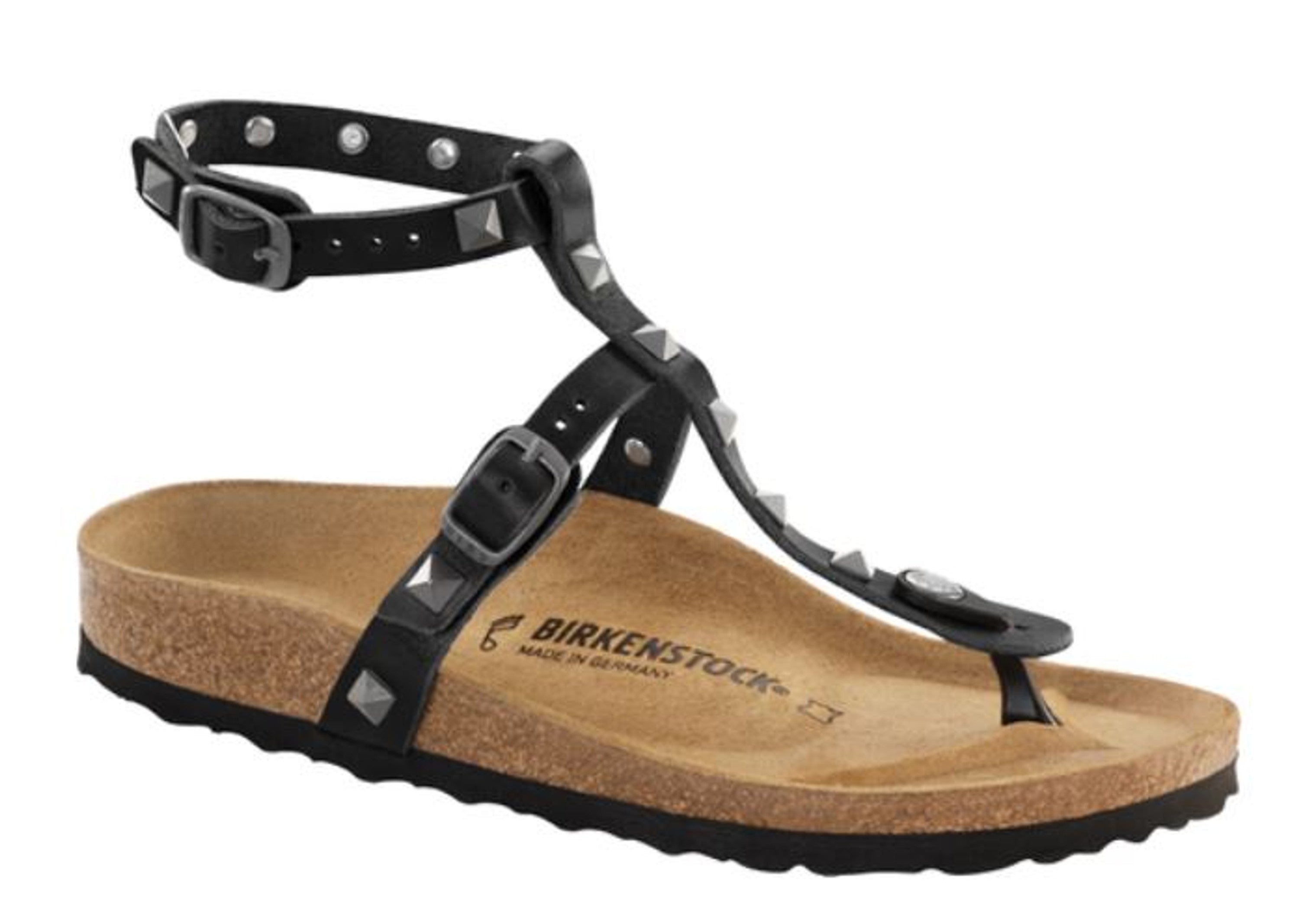 Birkenstock sandals Marillia Studs NL Black Regular black Natural leather - Bartel-Shop