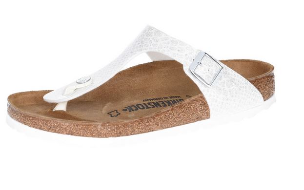 Birkenstock Gizeh magic snake white Birko Flor Thongs Flip Flops regular - Bartel-Shop