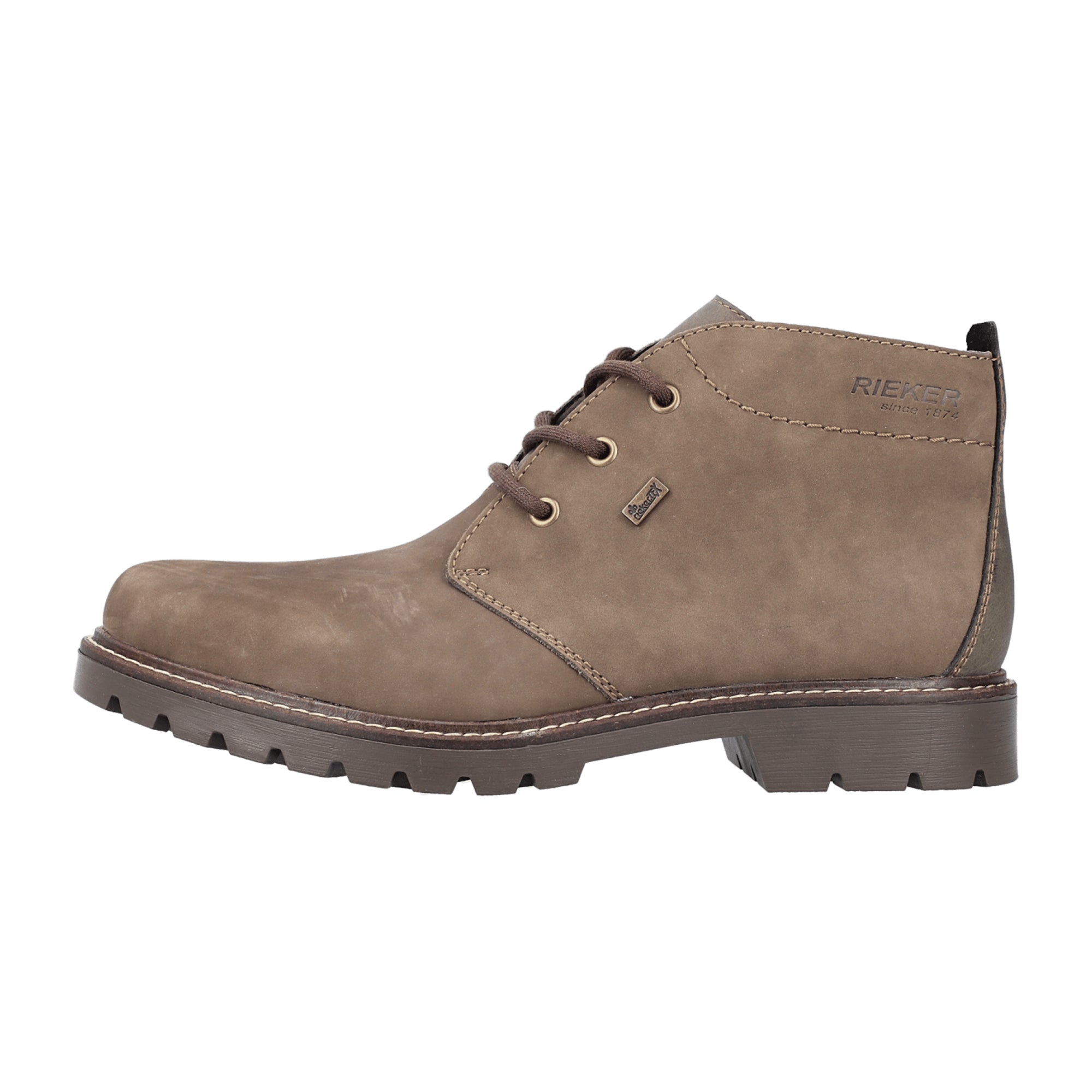 Rieker Men's Brown Leather Boots with Wool Lining and Flexible Sole
