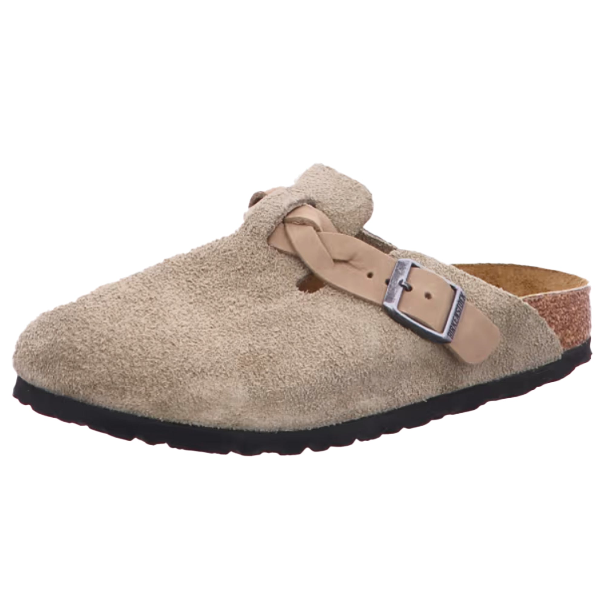 Birkenstock offers Boston mule tan suede sandals