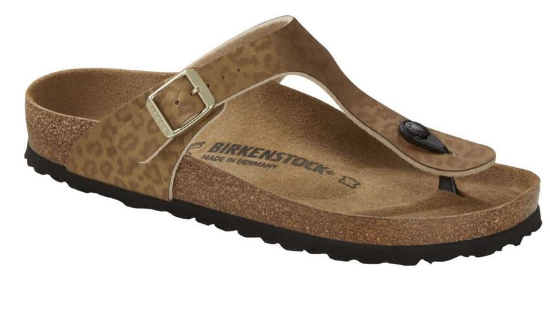 Birkenstock Gizeh Leopard Gold Animal Print Thongs Sandals Flip Flops - Bartel-Shop